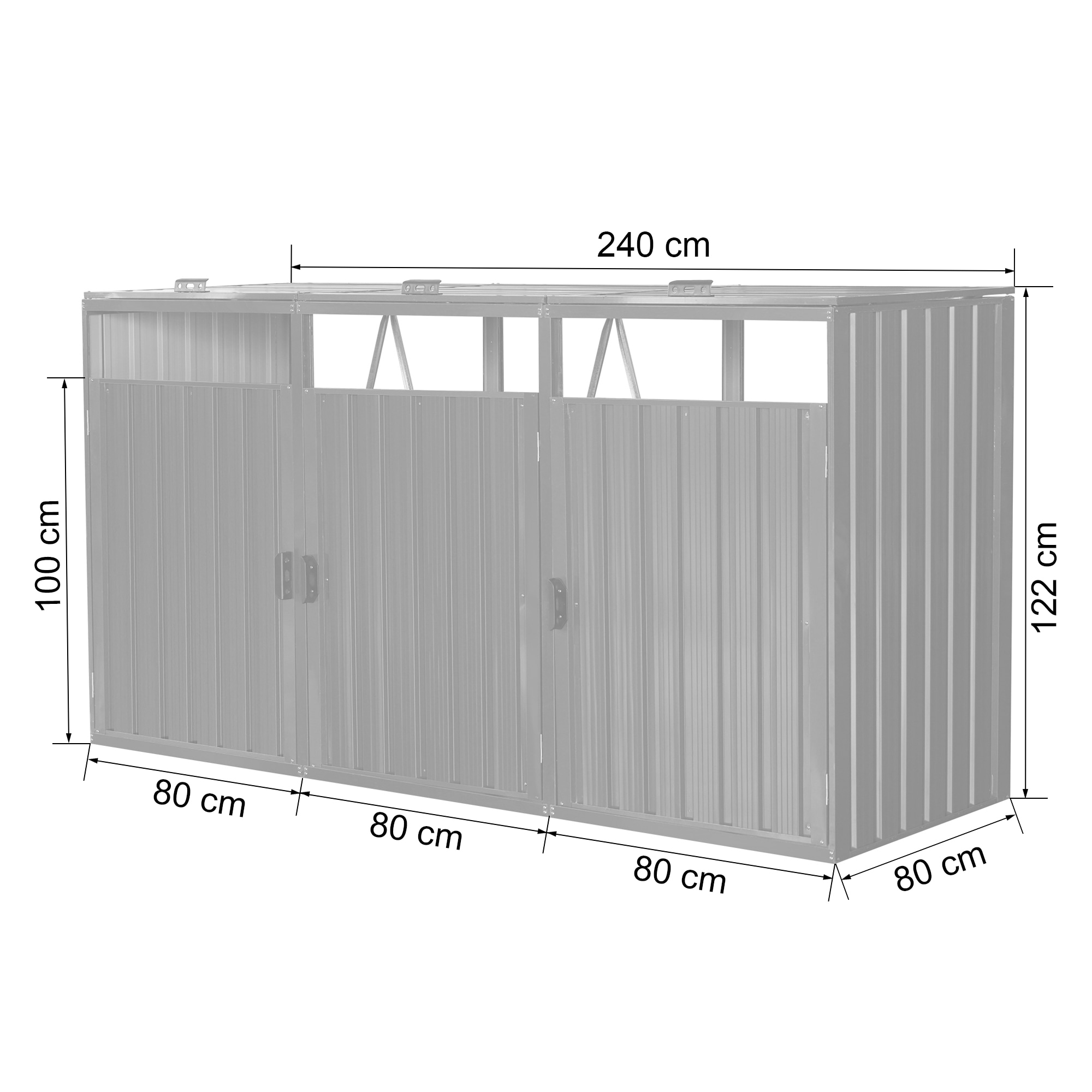 KONIFERA Mülltonnenbox »Santander« BxTxH: 240x80x122 cm