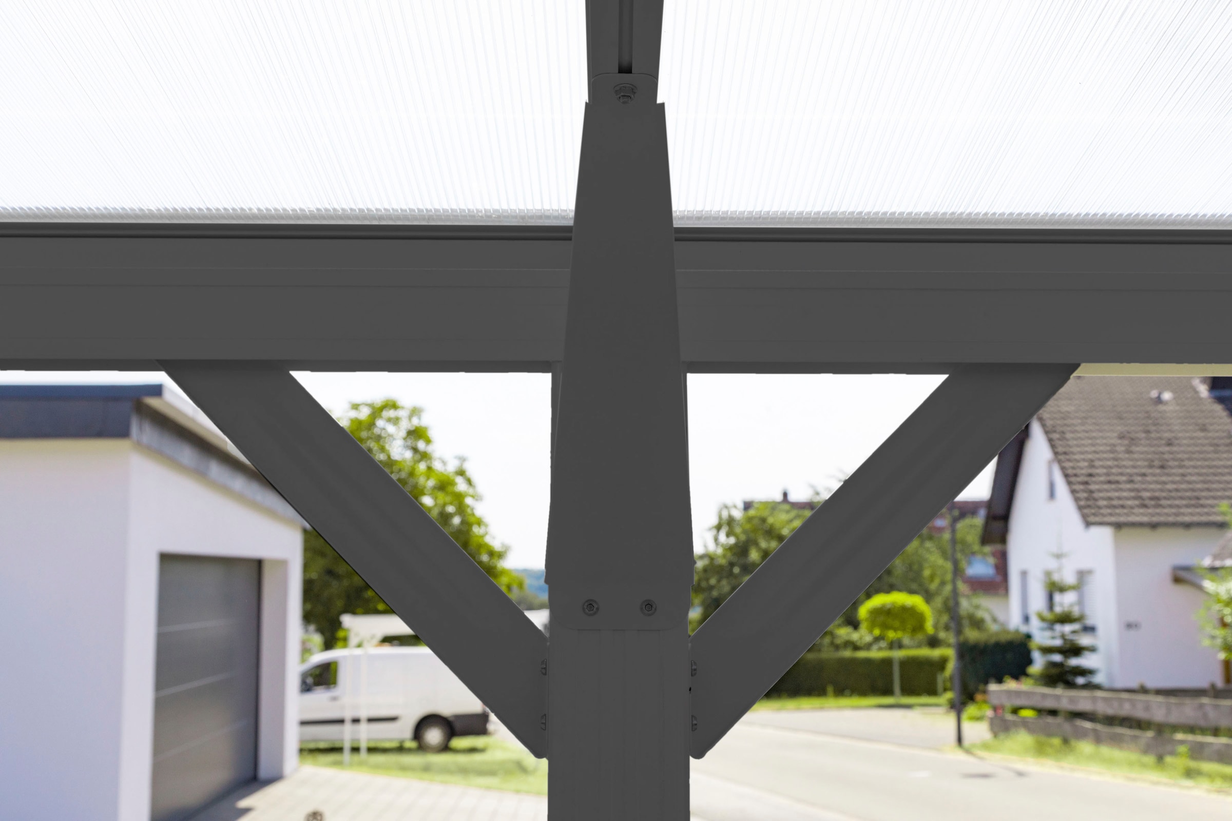 WESTMANN Einzelcarport »Rundbogen«, Aluminium, 276 cm, Anthrazit, aus Aluminium, anthrazit