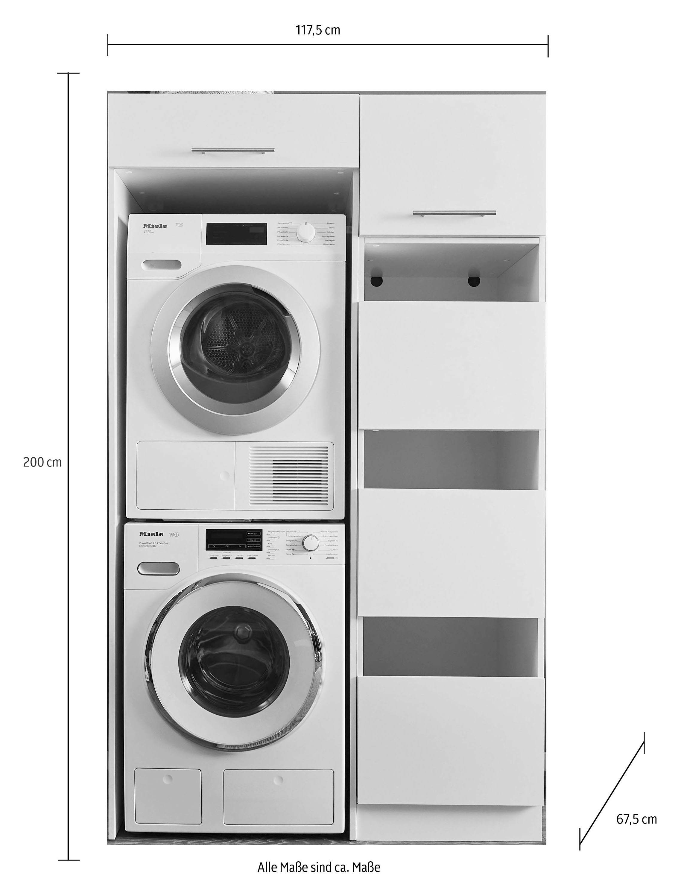 Laundreezy Mehrzweckschrank-Set »LAUNDREEZY LDLK1«, Breite 117,5 cm