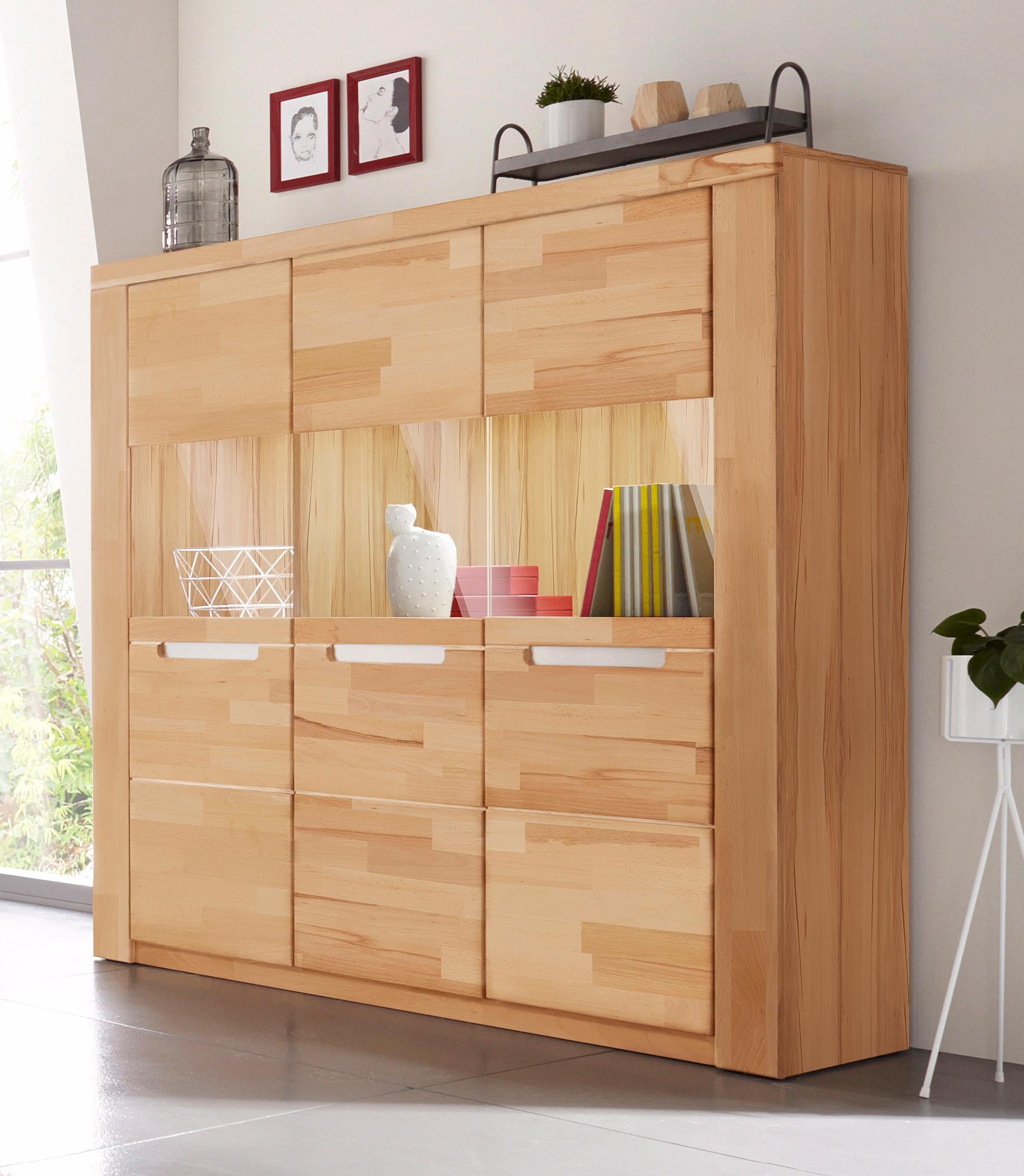 Woltra Highboard »Kolding«, Breite 140 cm mit 3 Glastüren bei OTTO