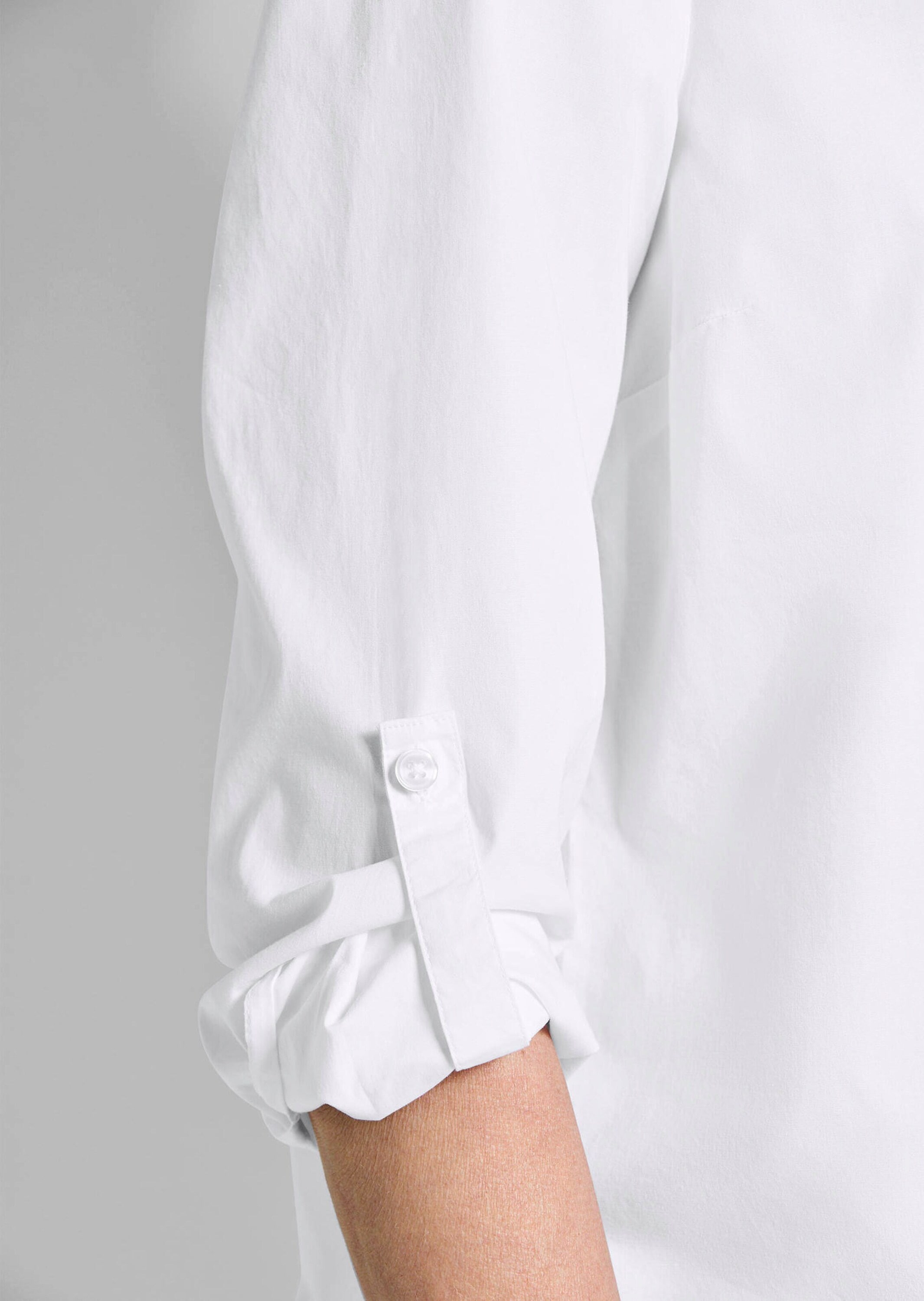 GOLDNER Hemdbluse »Kurzgröße Baumwollbluse mit Hemdkragen« Mit Seitenschlitzen