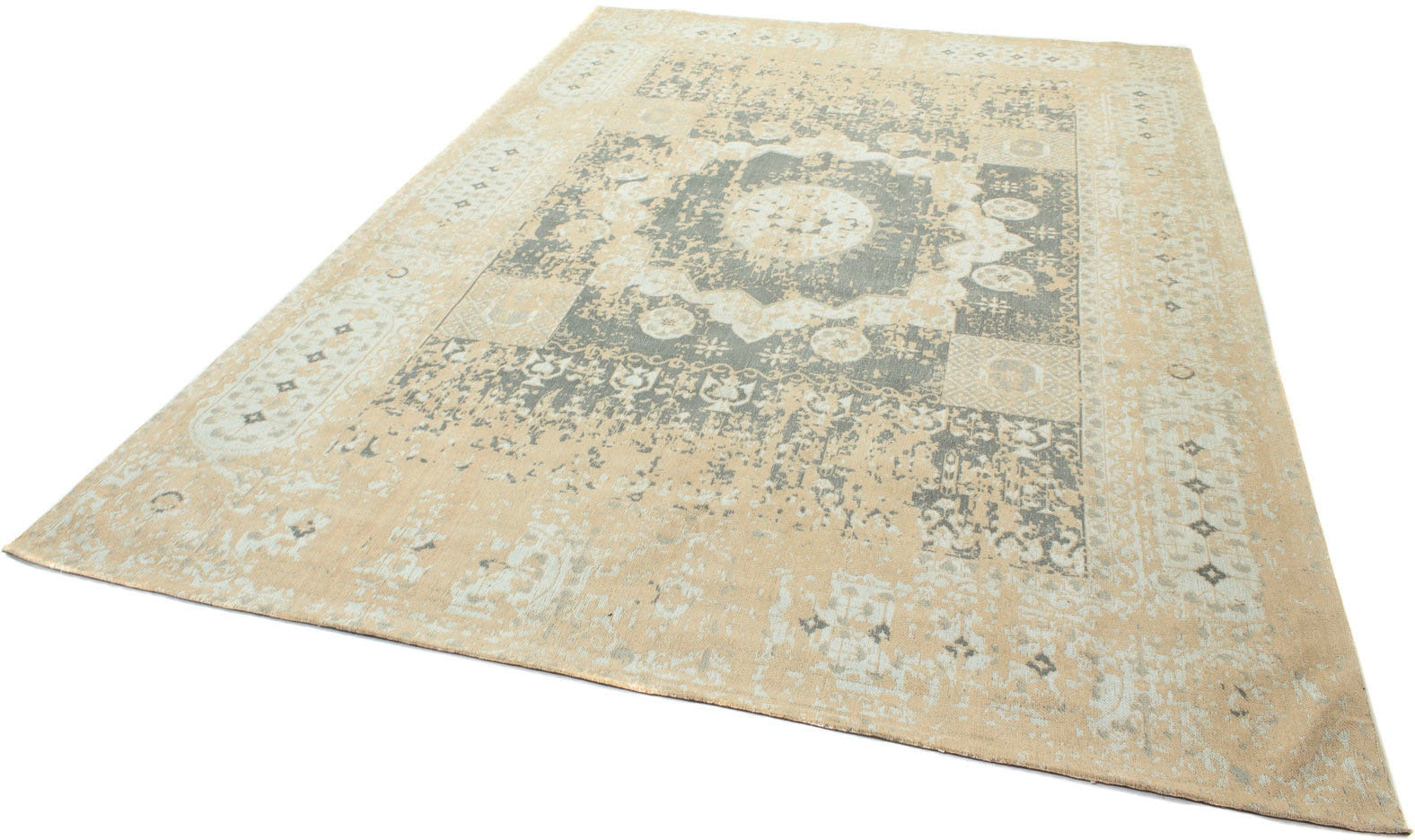 morgenland Teppich »VINTAGE LAGUNE«, rechteckig, 6 mm Höhe, Handarbeit, Shabby Chic, Wohnzimmer
