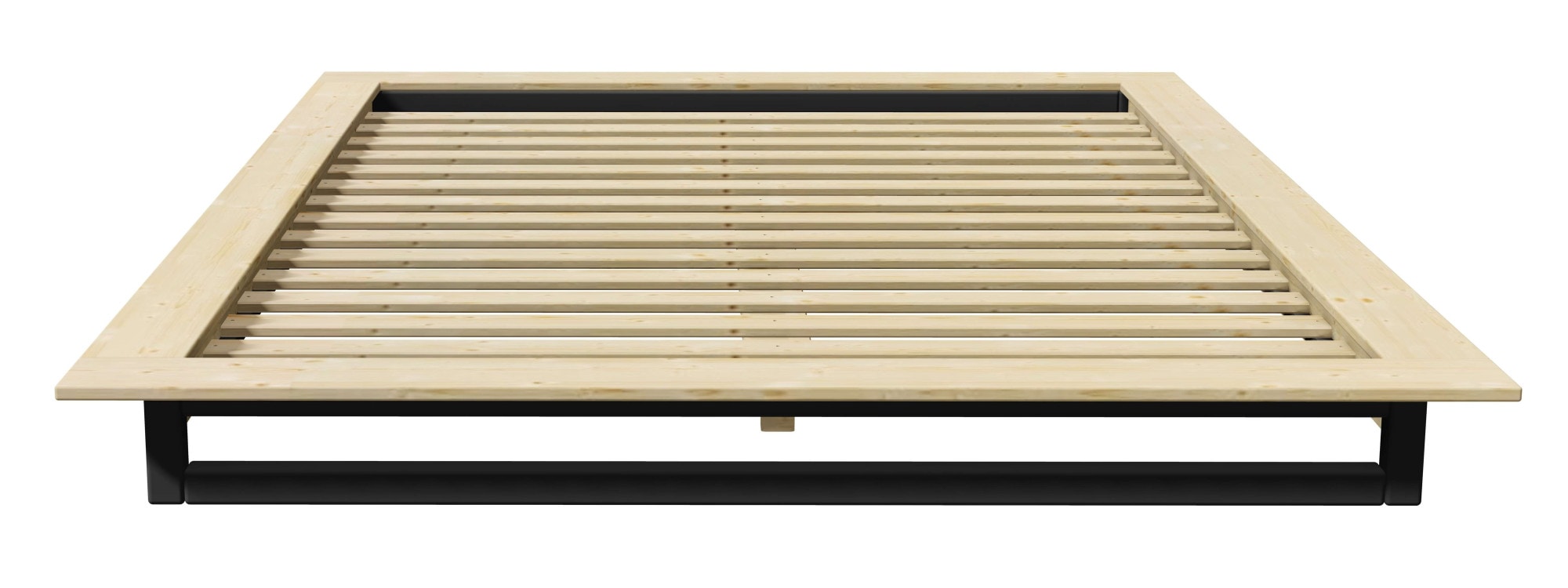 OTTO home Futonbett »Kobe, Massivholzbett aus Kiefer im Industrial Design, 200 KG belastbar« B/T/H:165/225/18,1 cm,  stabiles Kufengestell,  rundum Ablagefläche, FSC, Made in Europe