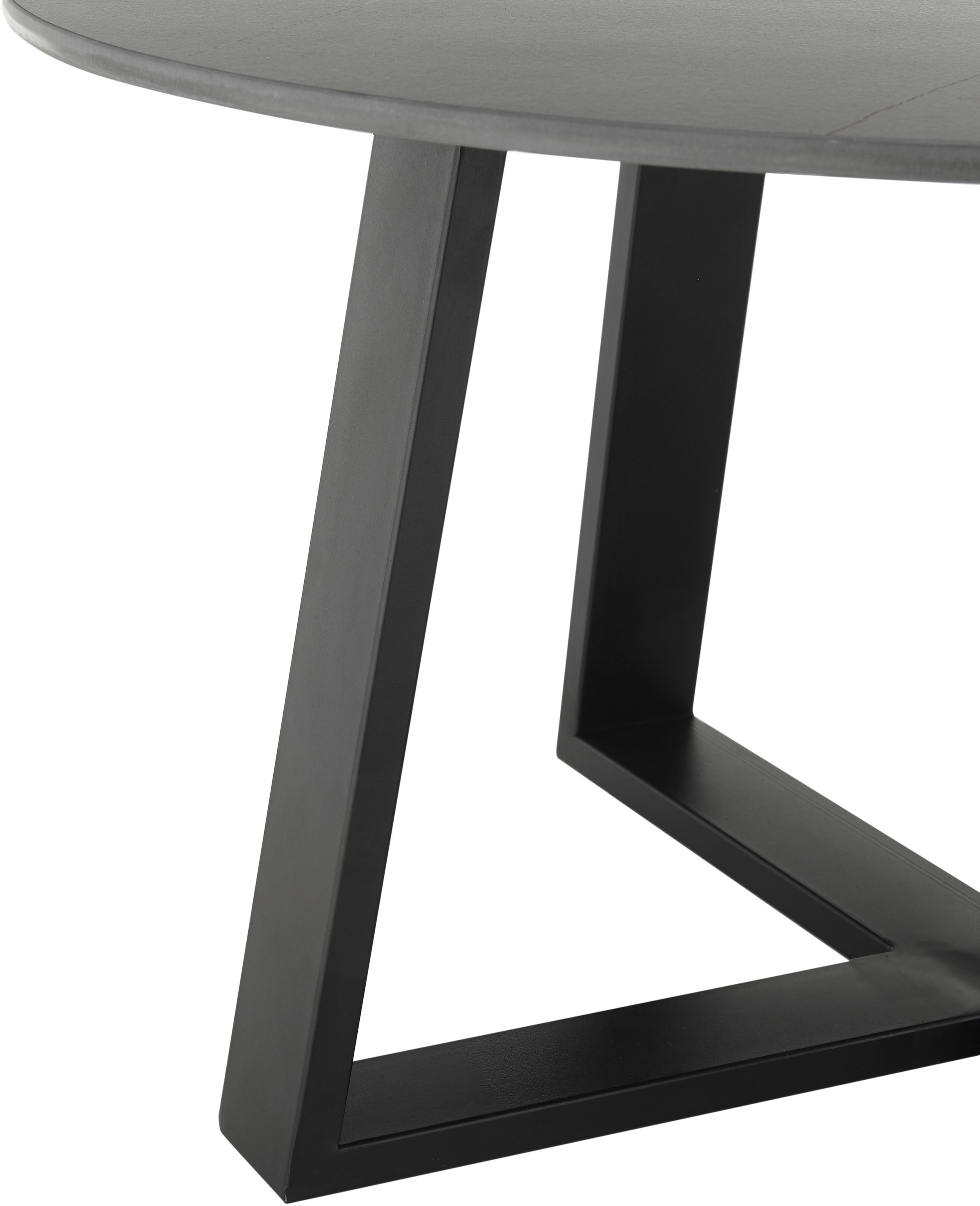 Stolkom Couchtisch »Tanea Wohnzimmertisch Keramik rund Schwarz gemasert BxHxT 110x40x70 cm«, Keramikoberfläche schwarz gemasert, Untergestell Metall schwarz