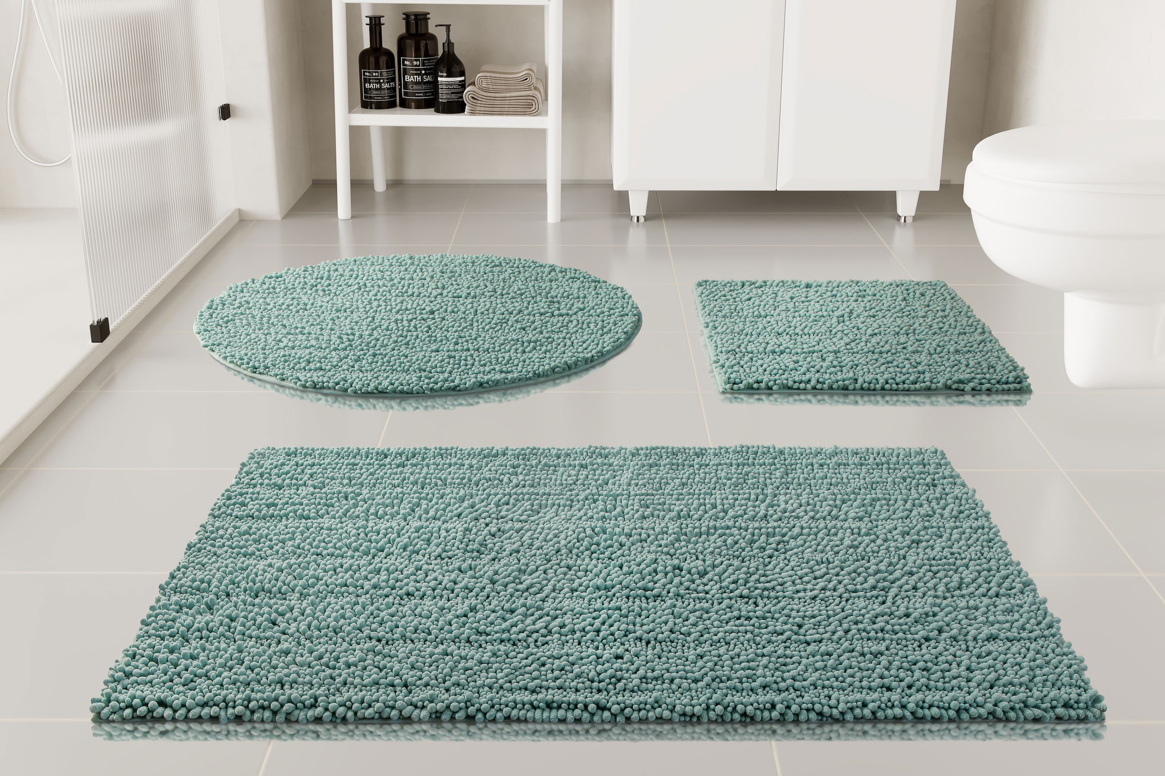 OTTO home Badematte »Torrni« Höhe 22 mm rutschhemmend beschichtet fußbodenheizungsgeeignet | schnell trocknend Badteppich, getuftet, modern, Uni, antirutsch, flauschig, hochflor