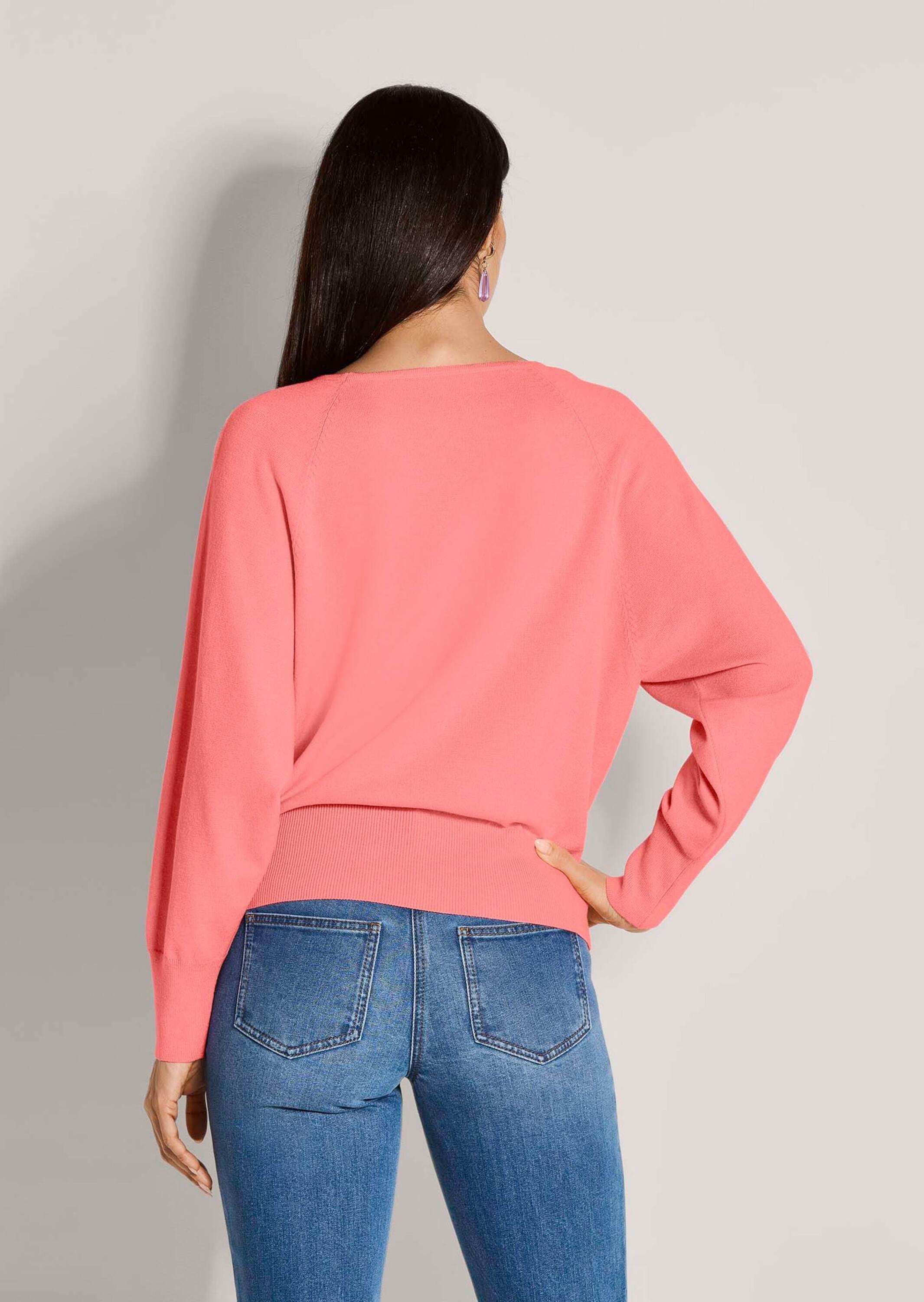 MADELEINE Longpullover »Pullover Basic Strickpullover mit Fledermausärmeln«