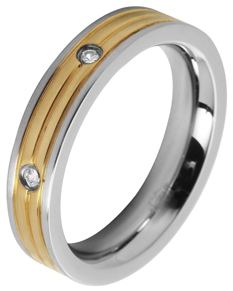 Adelia´s Fingerring »Damen Ring aus Edelstahl mit Zirkonia«