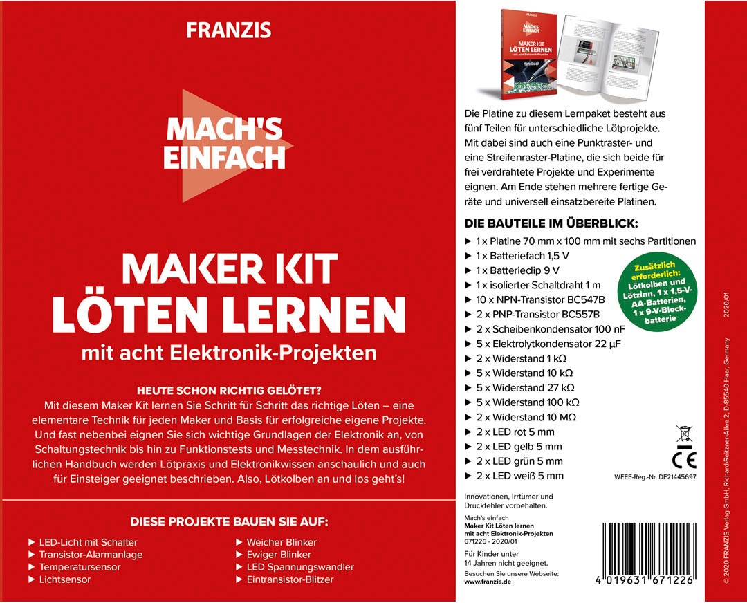Franzis Experimentierkasten »MakerKit Löten lernen«