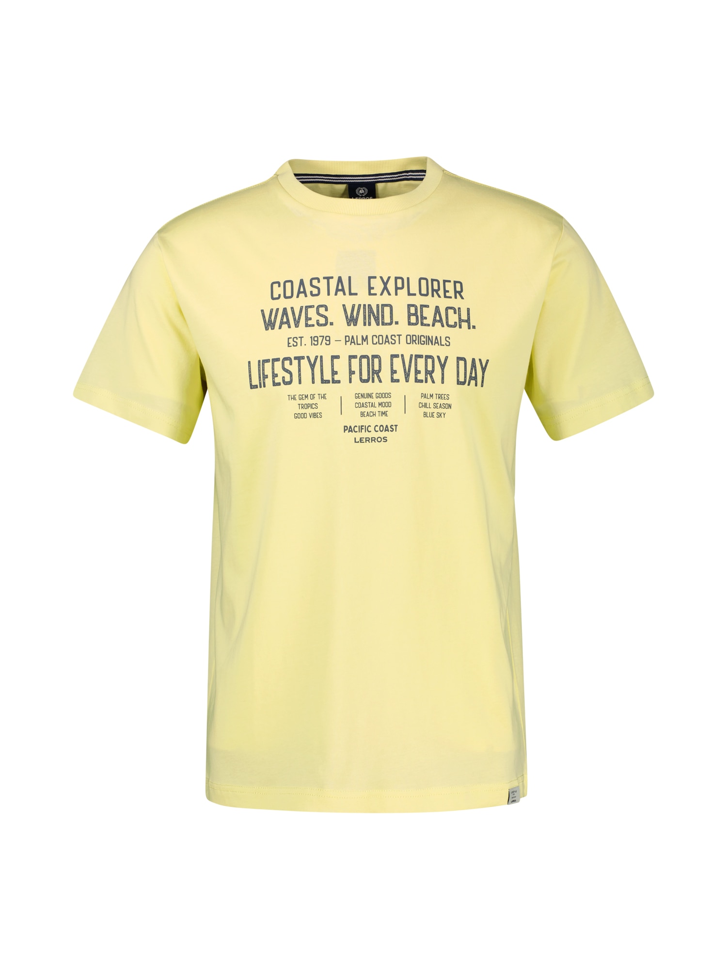 LERROS Rundhalsshirt »T-Shirt aus reiner Baumwolle mit Slogan-Print, große Größen«