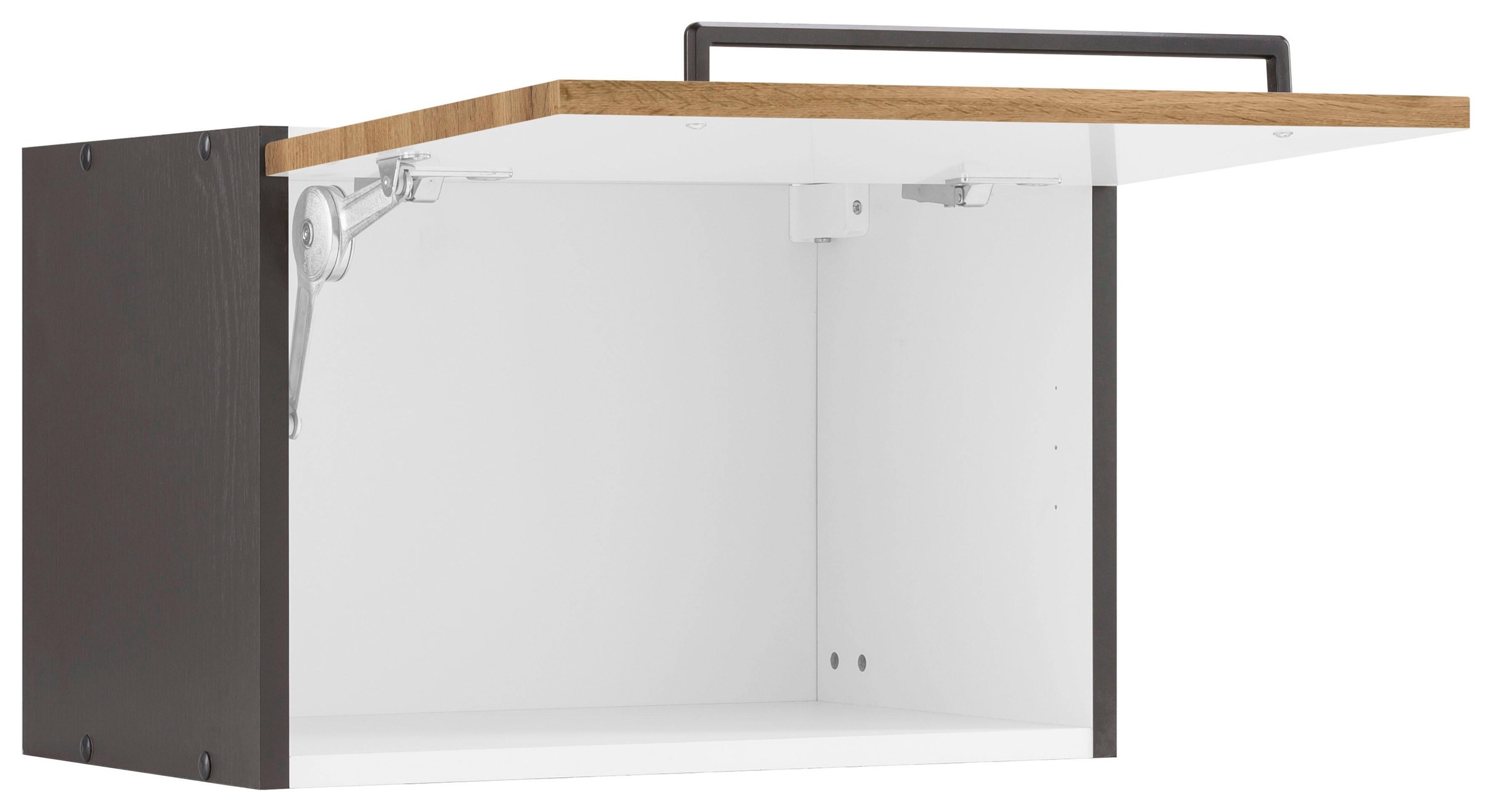 KOCHSTATION Klapphängeschrank »KS-Tulsa« 50 cm breit, mit 1 Klappe, schwarzer Metallgriff, MDF Front