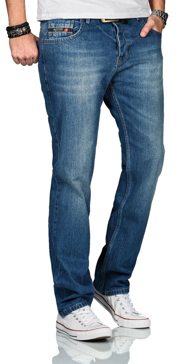 Alessandro Salvarini Regular-fit-Jeans »A. Salvarini Beppo Designer Herren Jeans Hose Basic Jeanshose Comfort Fit«