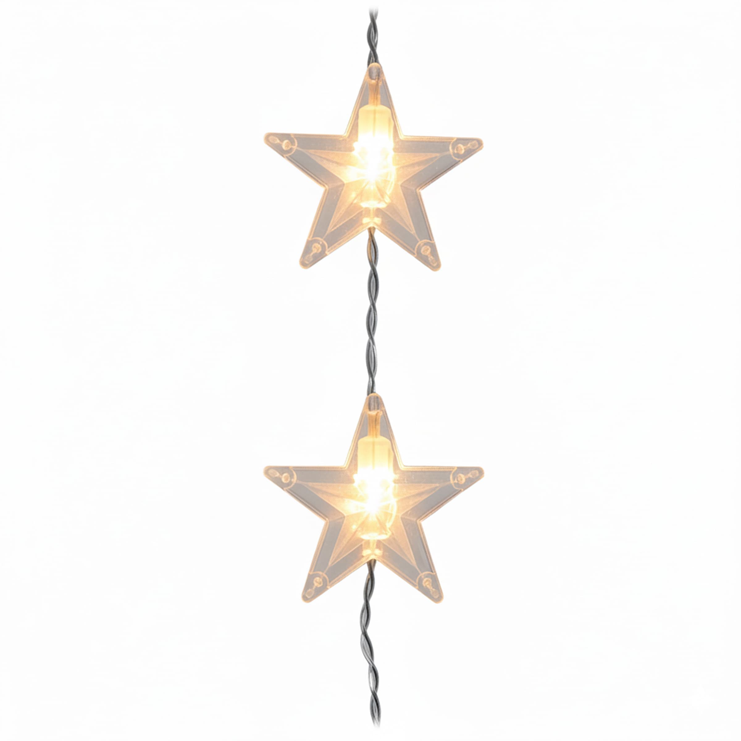 OTTO home LED-Lichtervorhang »40 Sterne, Länge 1m, Höhe 80cm, Timer, Indoor Outdoor, silberfarben« 40 Stk.-flammig Fensterdekoration, warmweiße LEDs, 3m Zuleitung