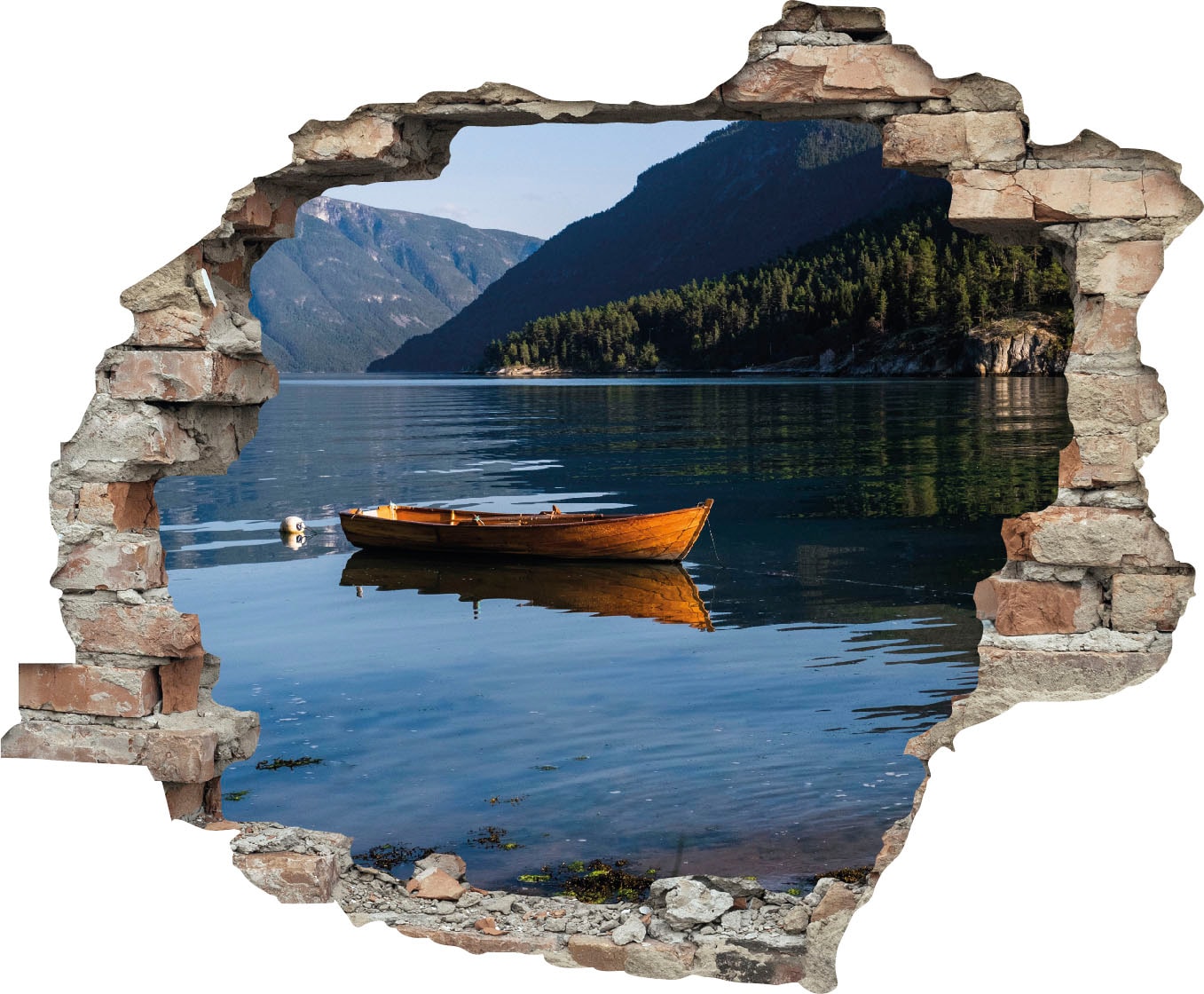 queence Wandtattoo »See« Wandsticker, Wandbild, selbstklebend, 3D, Wanddurchbruch