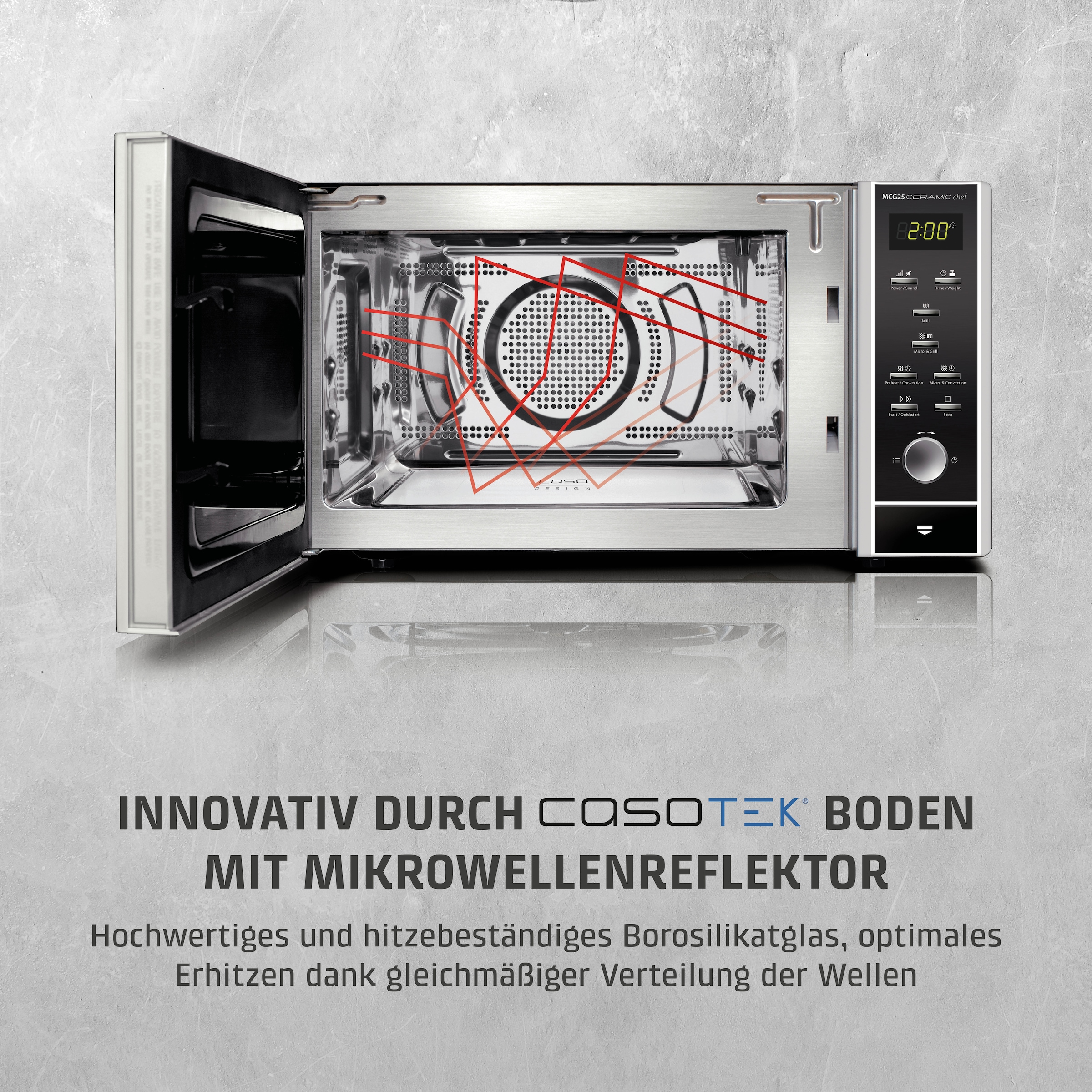 Caso Mikrowelle »3351 MCG 25 Ceramic Chef« Grill | Heißluft | Mikrowelle 2100 W