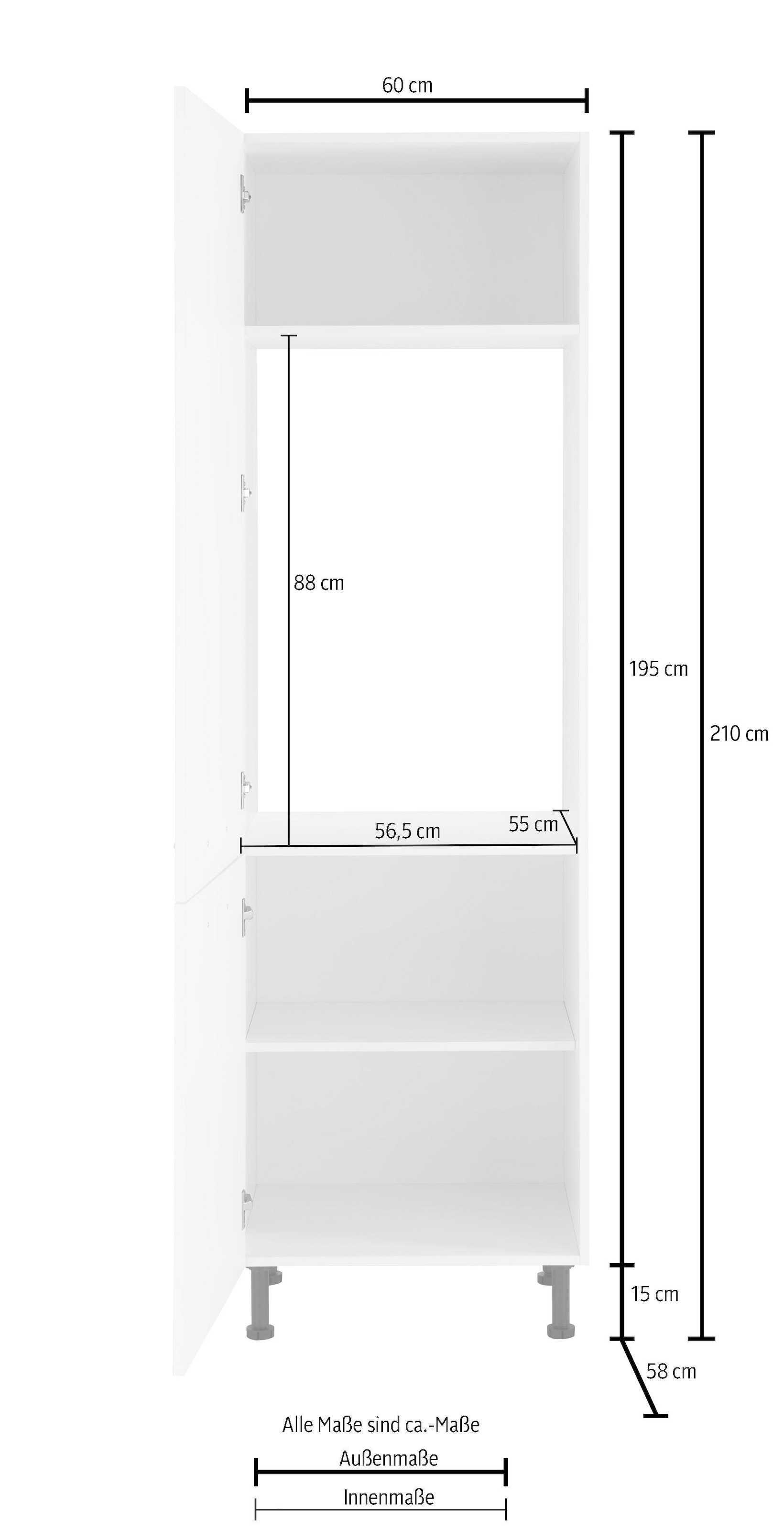 wiho Küchen Kühlumbauschrank »Ela«, Füße kaufen online cm, Breite bei 60 höhenverstellbare OTTO