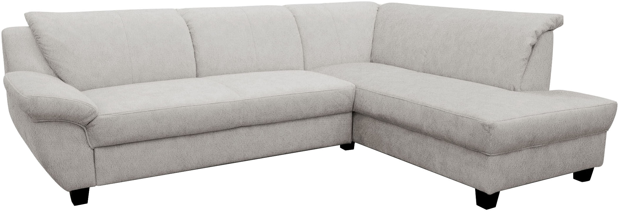 OTTO home Ecksofa »Silkeborg BxT: 254x186 cm, formschönes Sofa mit dunklen Füßen« aus pflegeleichtem, weichem Luxus-Microfaser