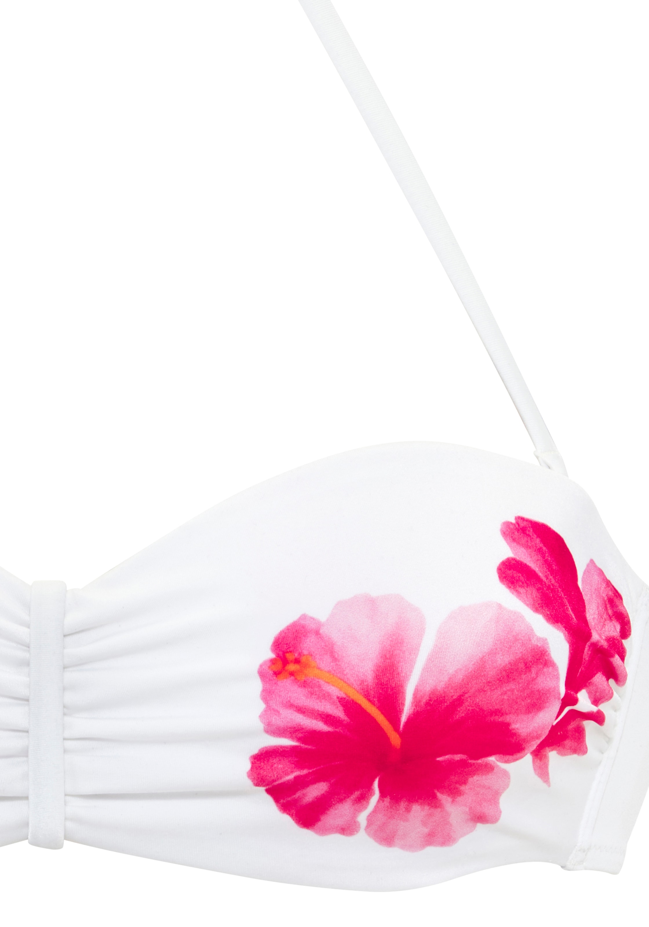 Venice Beach Bügel-Bandeau-Bikini mit platzietem Blumendruck