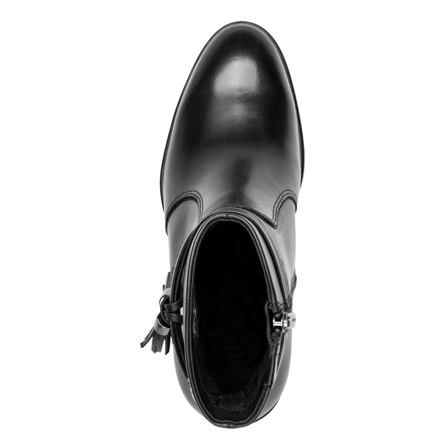 Tamaris Stiefelette  Blockabsatz, Ankleboots mit Zierriemen und Fransen