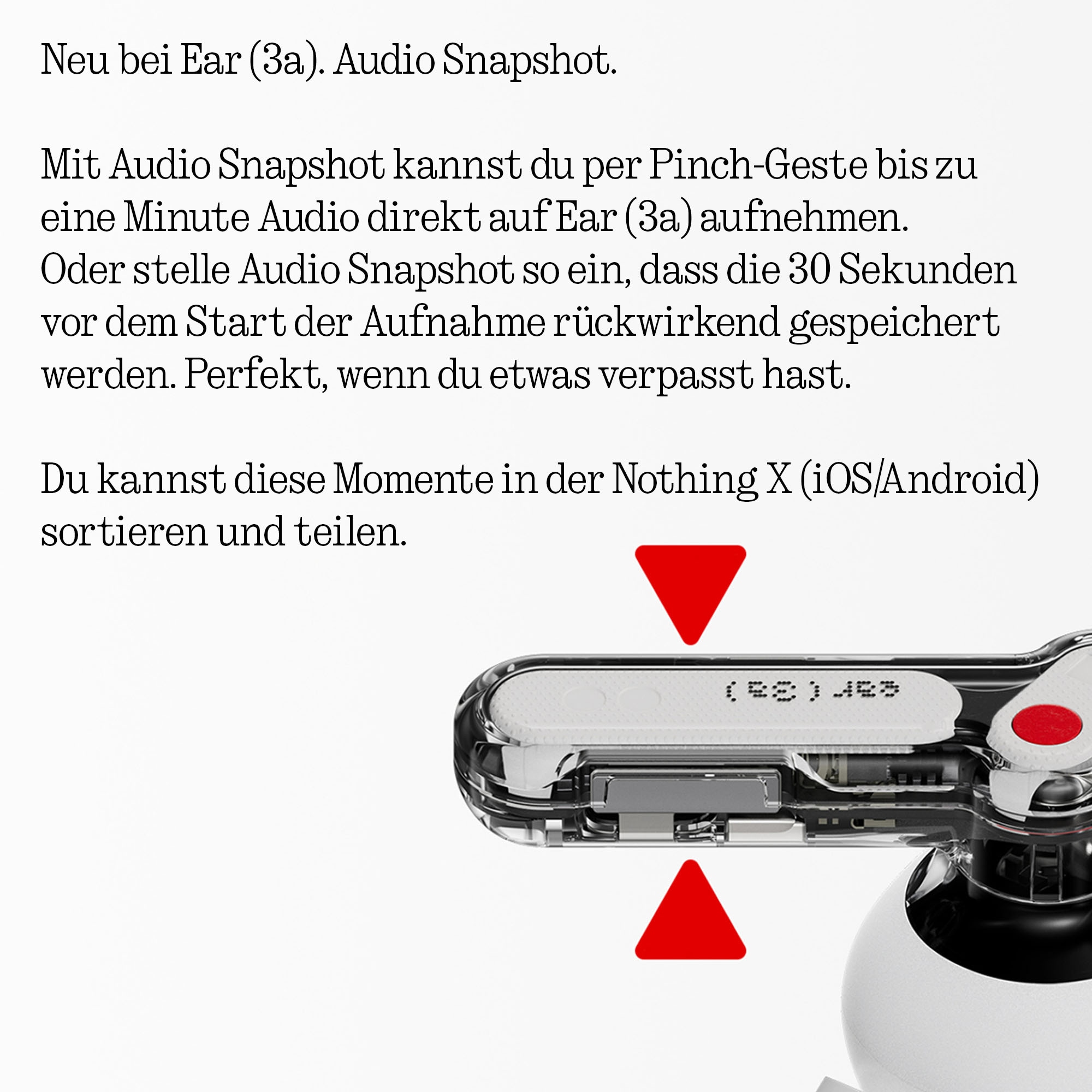 NOTHING wireless In-Ear-Kopfhörer »Ear (3a)« Bluetooth Active Noise Cancelling (ANC)