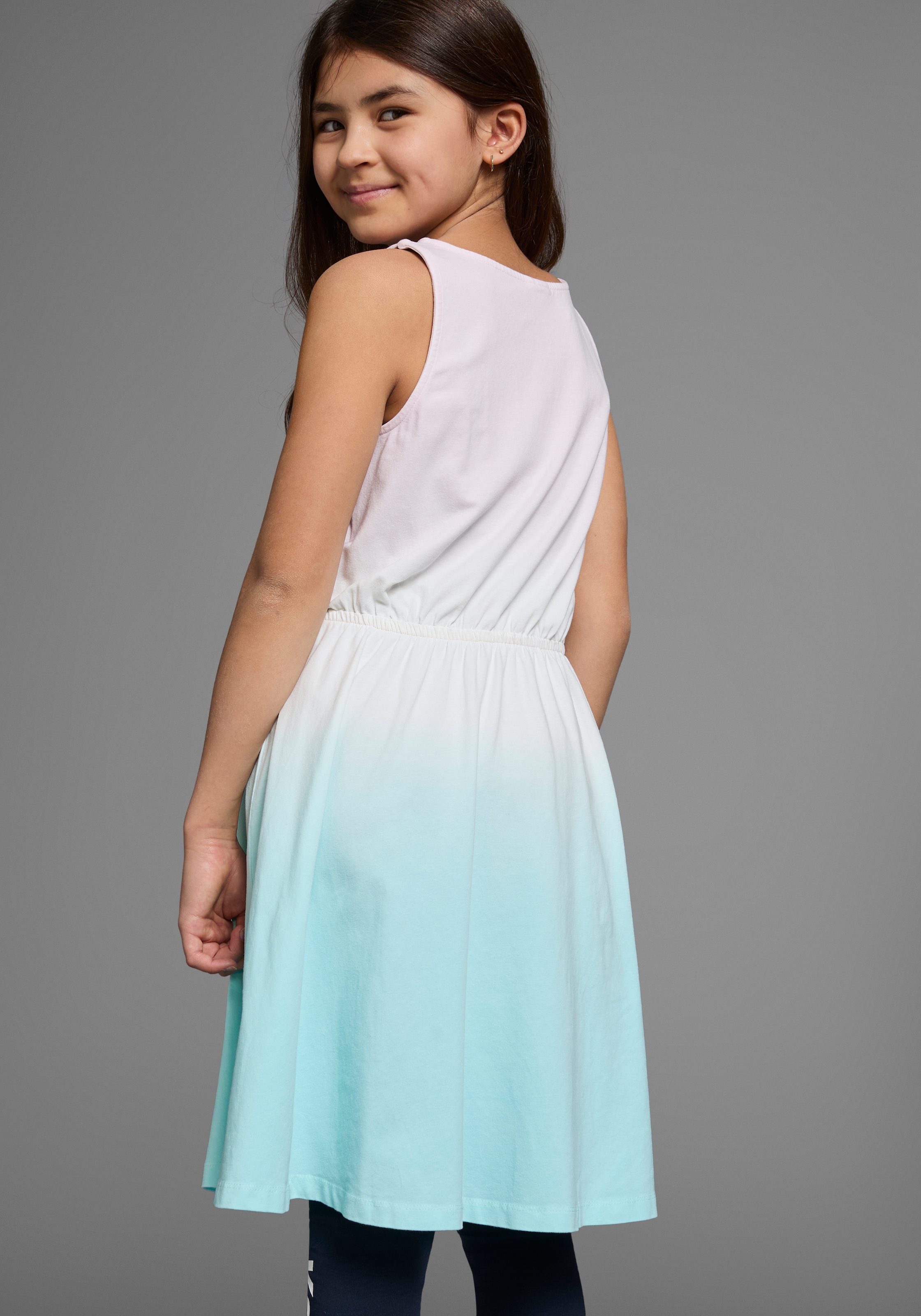 KangaROOS Jerseykleid, festliche Anlässe, kniefreie Länge, trendiger Dip-Dye-Look