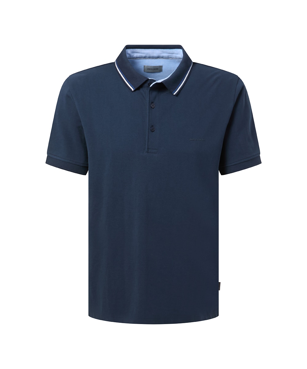 Pierre Cardin Poloshirt »Poloshirt uni piquee kontrast« mit Logo Schriftzug