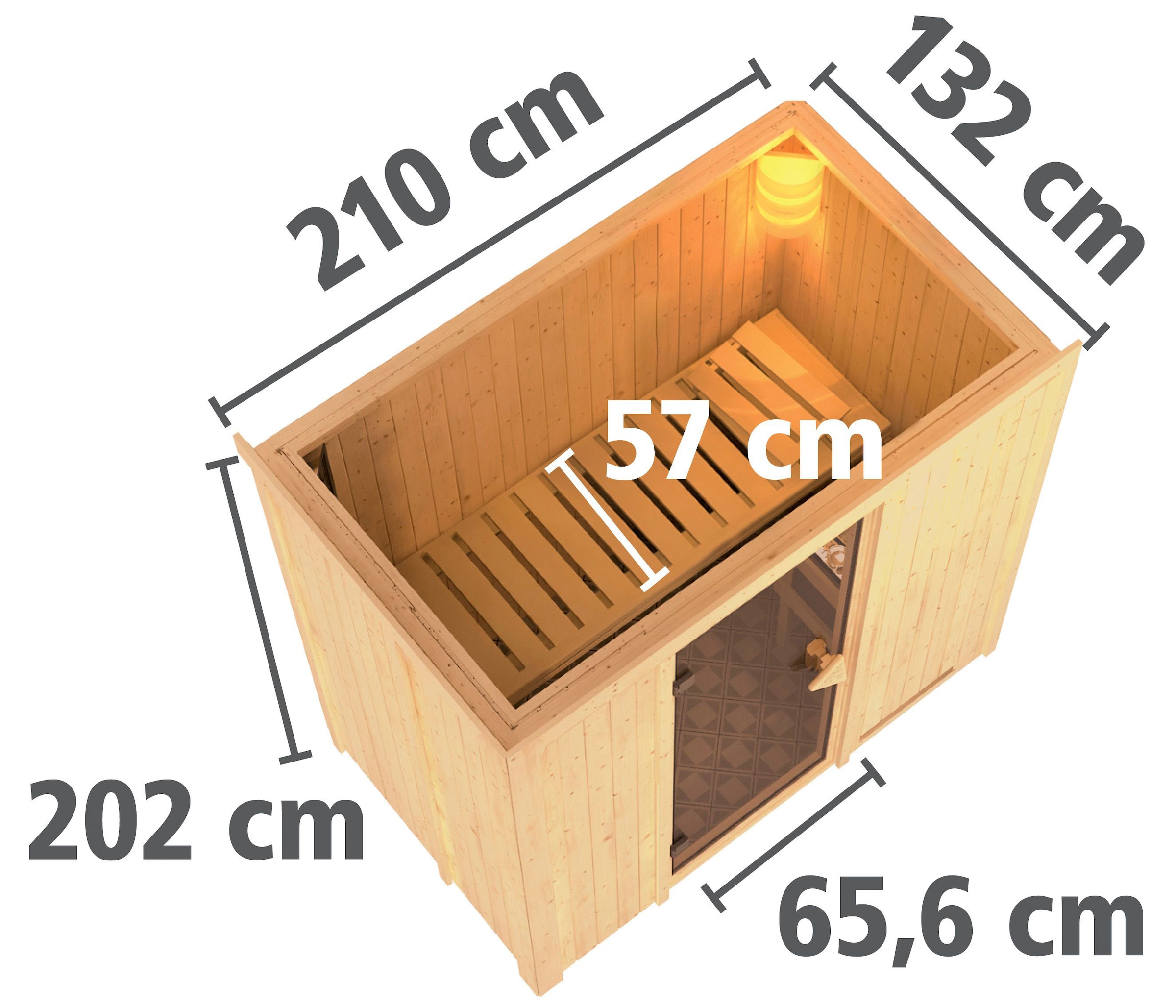 Karibu Sauna »Vada« Set,  Ofen 9 KW externe Strg easy