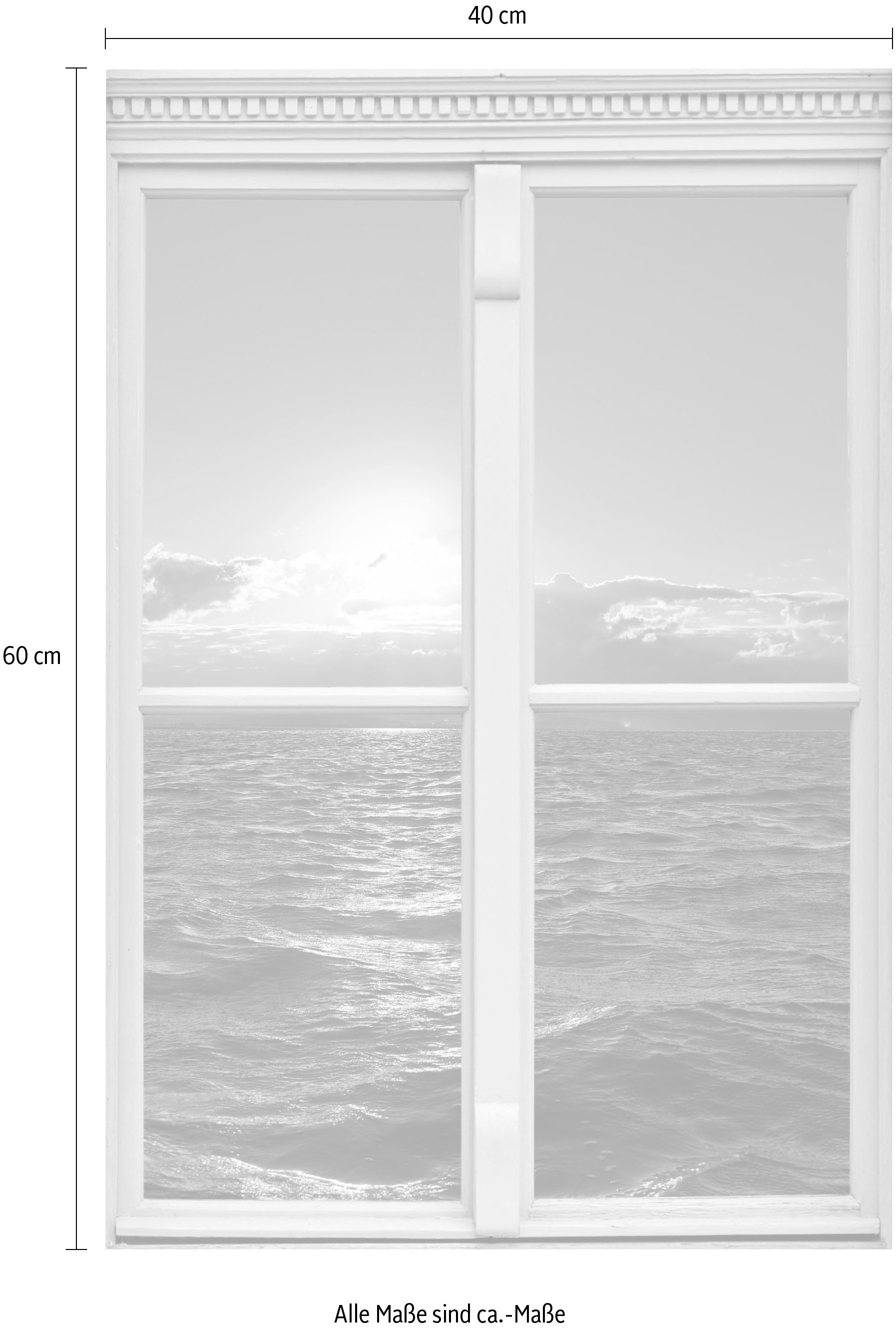 queence Wandsticker »Meer«, Wandsticker, Wandbild, selbstklebend, 3D, Fenster