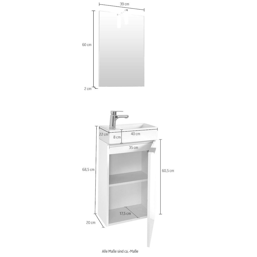 Homexperts Badmöbel-Set »Gizo«, (Set, 2 St.)