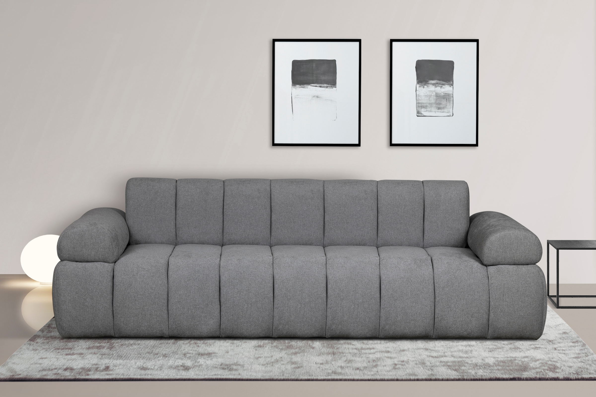 Home affaire 3-Sitzer »LYOTH Design-Sofa, moderne Steppung, Breite 220 cm« mit Wellenunterfederung, gemütlich und modern, komfortables Sitzgefühl