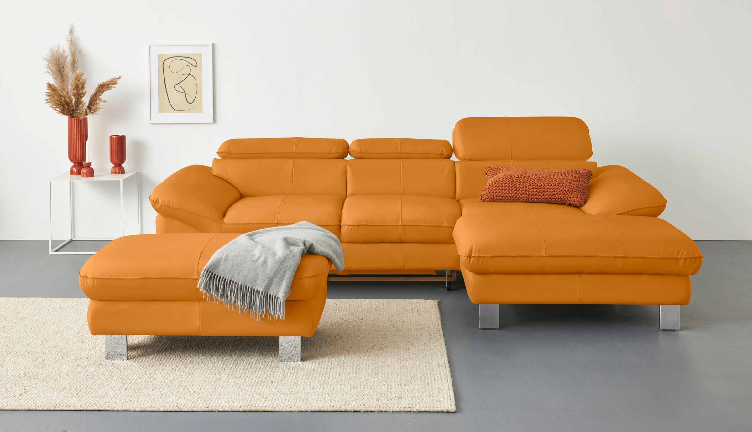 COTTA Ecksofa Driver, mit Kopfteilverstellung, wahlweise mit Bettfunktion