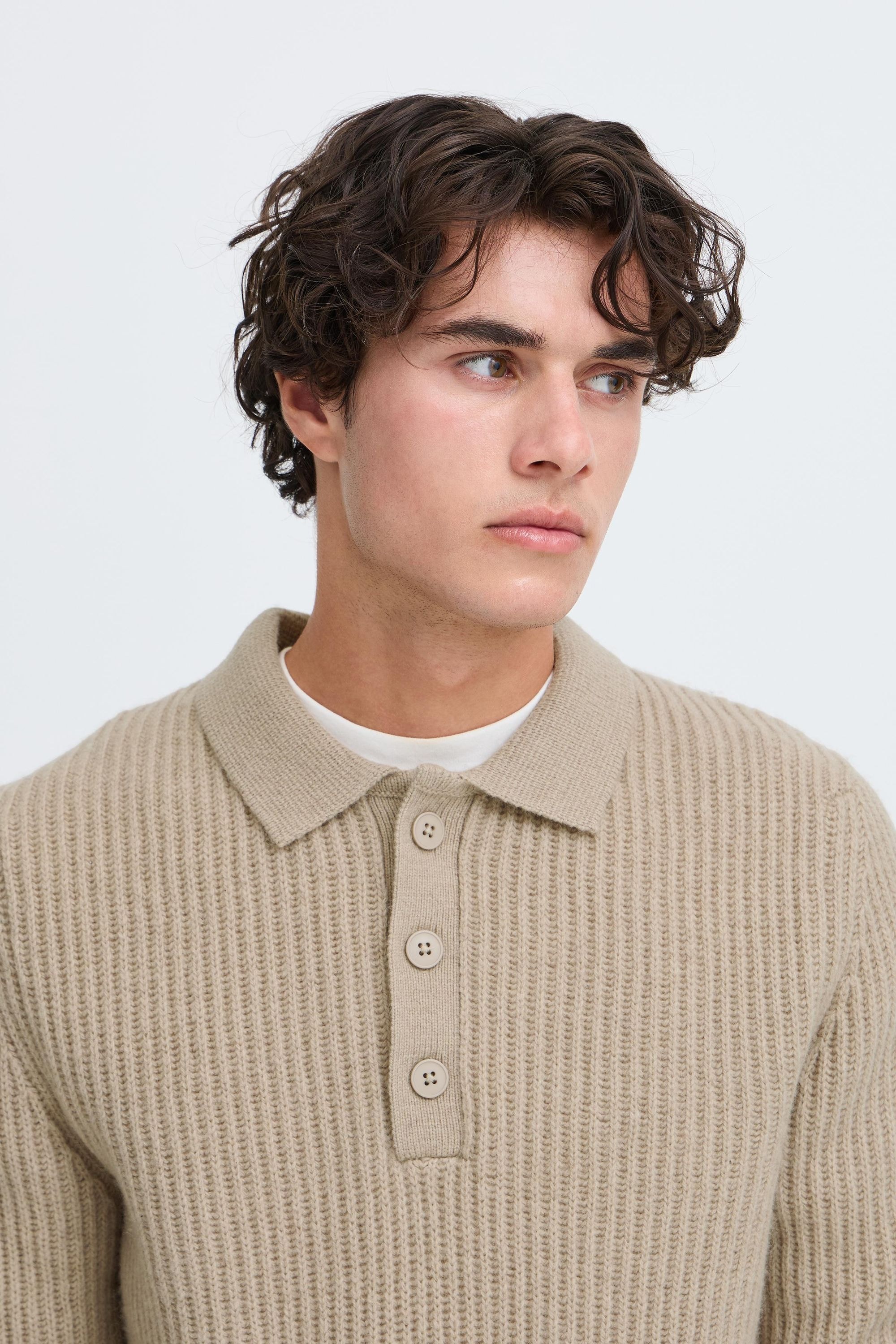 Casual Friday Strickfleece-Pullover »Strickpullover CFAlbret Polo Knit«