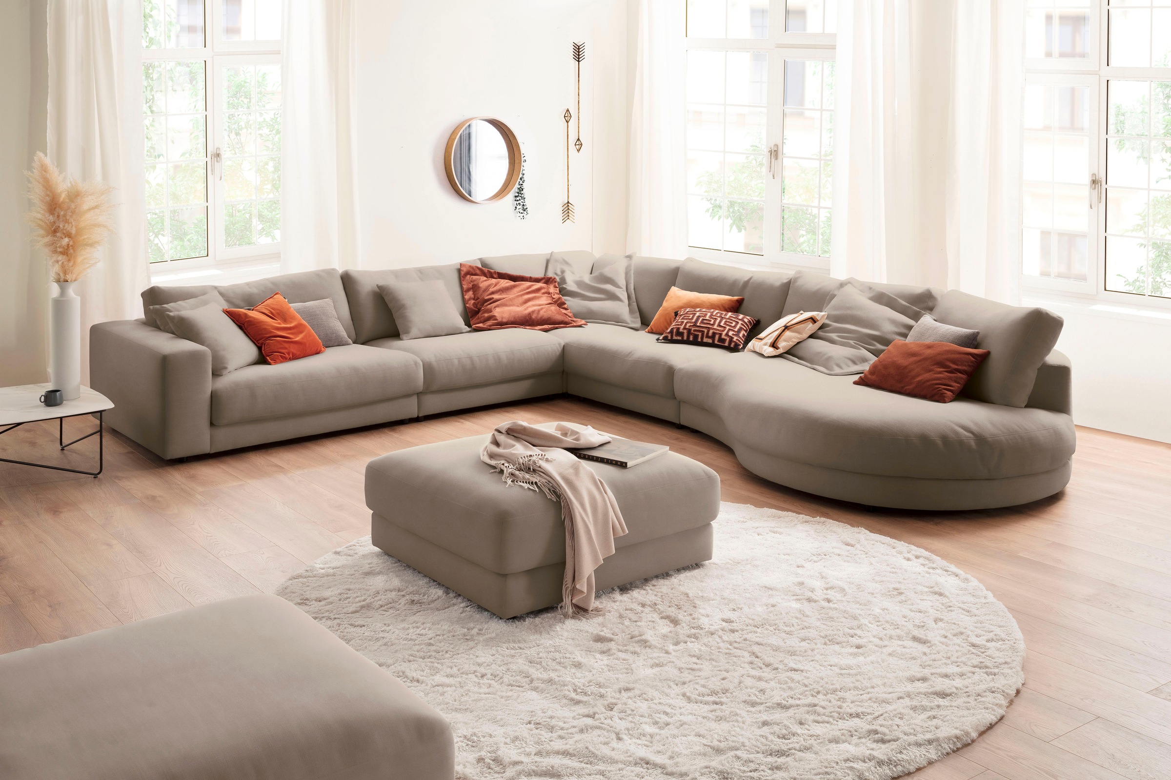 3C Candy Ecksofa »Enisa II, bequem und komfortabel, Mega Familiensofa, L-Form«, incl. 3 Flatterkissen, wahlweise mit Flecken-Schutz-Bezug Easy care
