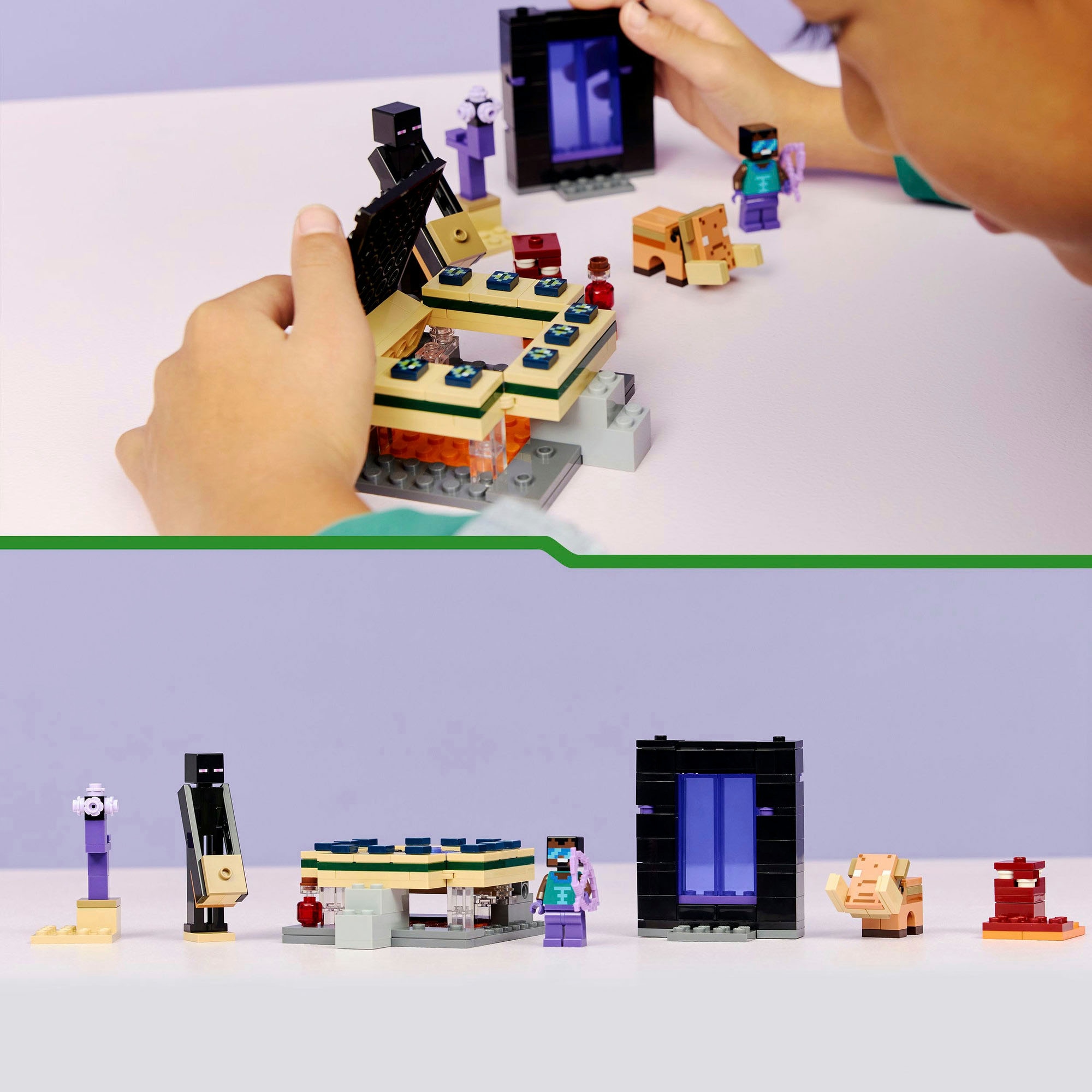 LEGO® Konstruktionsspielsteine »Reise durch Nether und Endportal (21584), LEGO Minecraft« Made in Europe