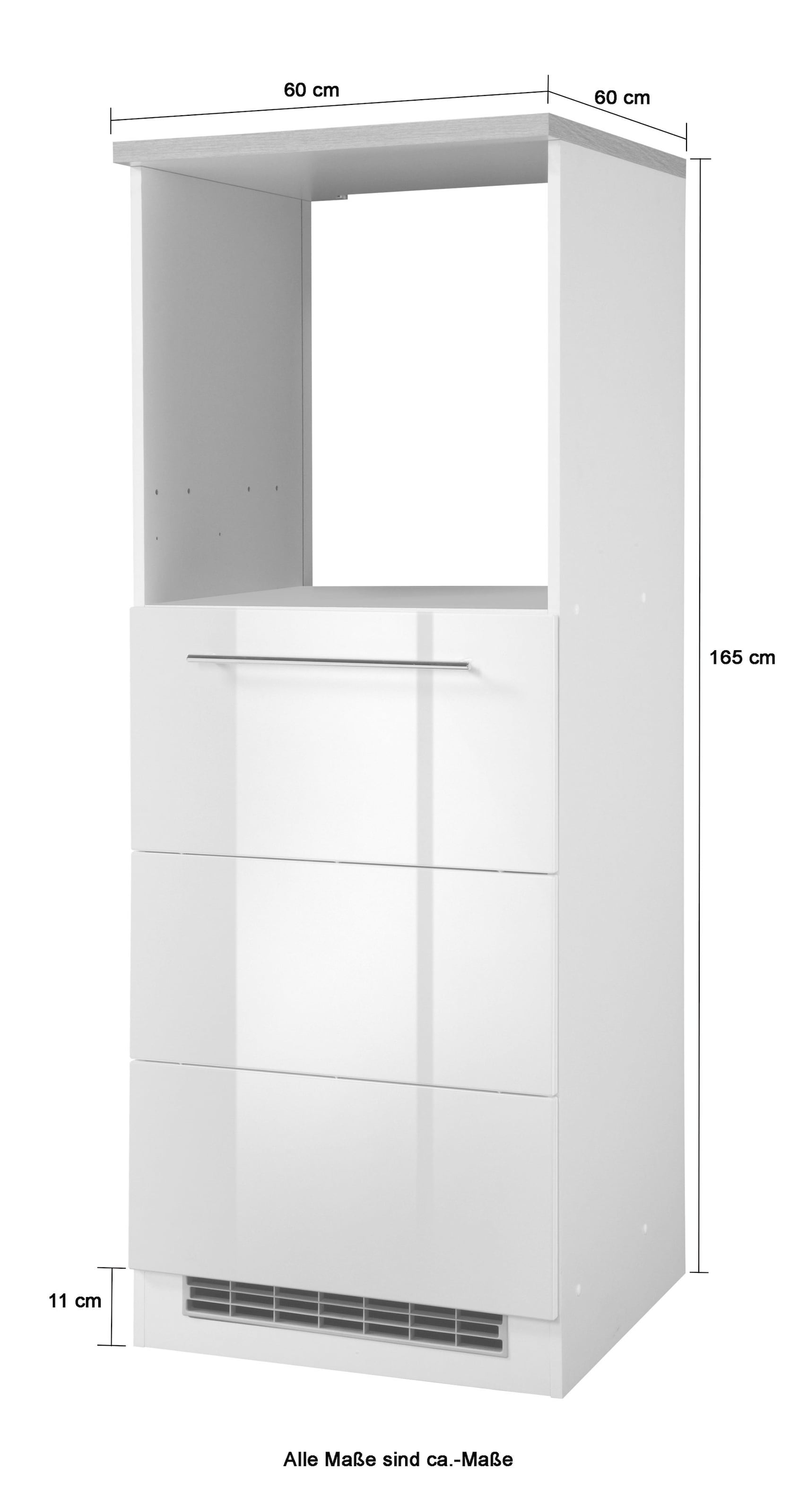 KOCHSTATION Backofen/Kühlumbauschrank »KS-Wien«, Breite 60 cm, Höhe 165 cm, Türanschlag wechselbar
