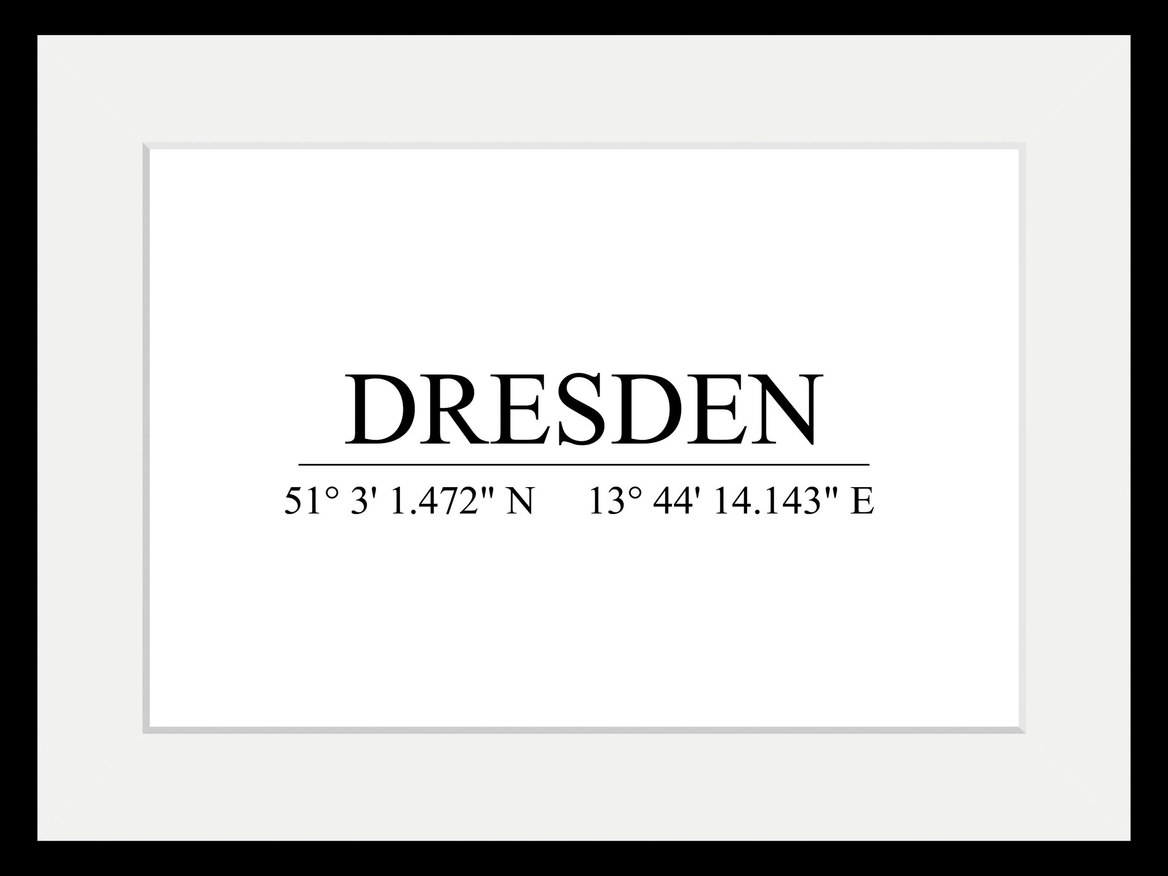 queence Bild »DRESDEN«, Städte-Stadt-Deutschland-Gebäude-Dresden-Schwarz-Weiß, (1 St.), HD Premium Poster-Druck inkl. Holzrahmen