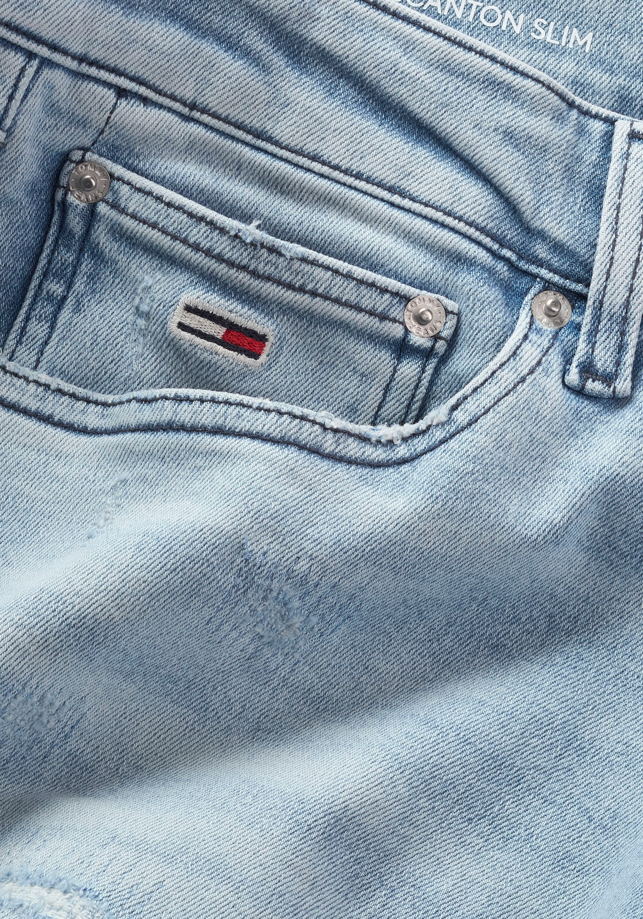 Tommy Jeans Slim-fit-Jeans »SCANTON SLIM«, mit Abrieb- und Destroyeddetails