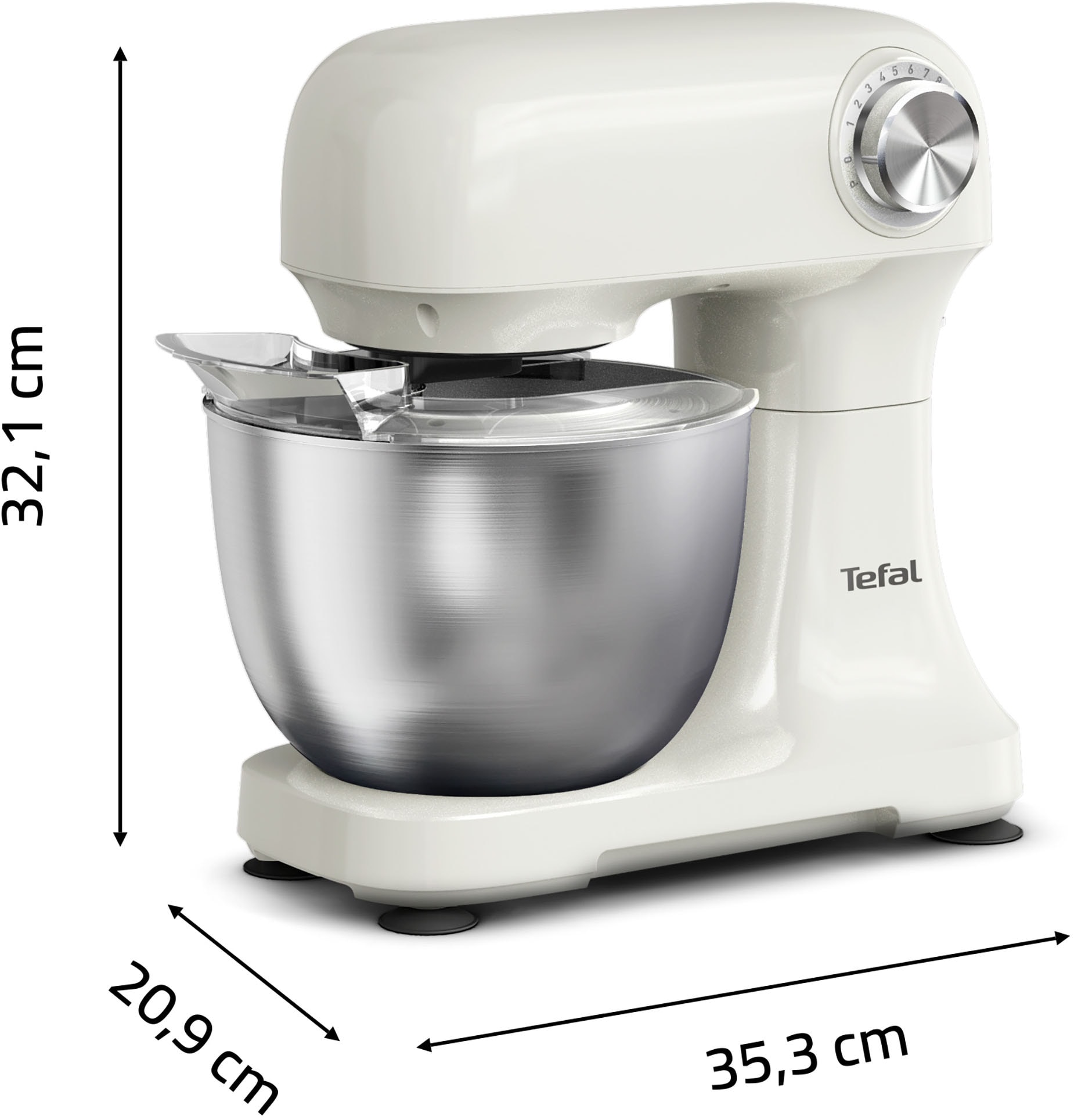 Tefal Küchenmaschine »QB140A Bake Easy«, 12 Geschwindigkeiten + Pulse, planetarisches Rührsystem, 3,5 L