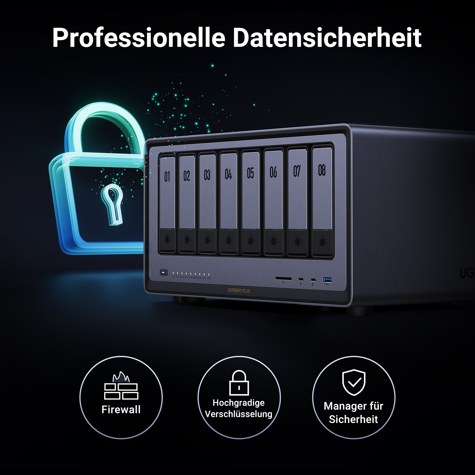 UGREEN NAS-Server »DXP8800 Plus 8-Bay-NAS (Diskless)«