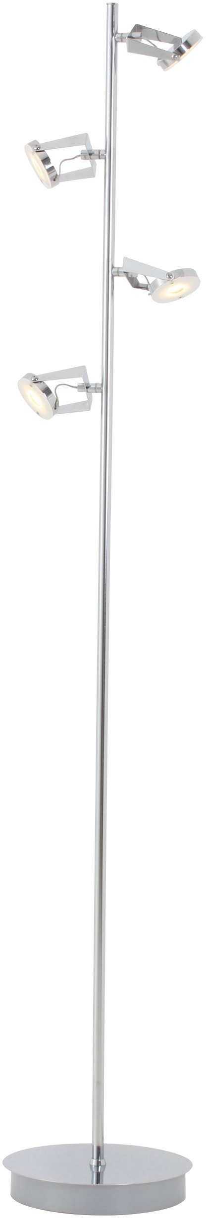 näve LED Stehlampe »Platrix«, 4 flammig, Höhe 154cm Glas teilsatiniert LEDs austauschbar