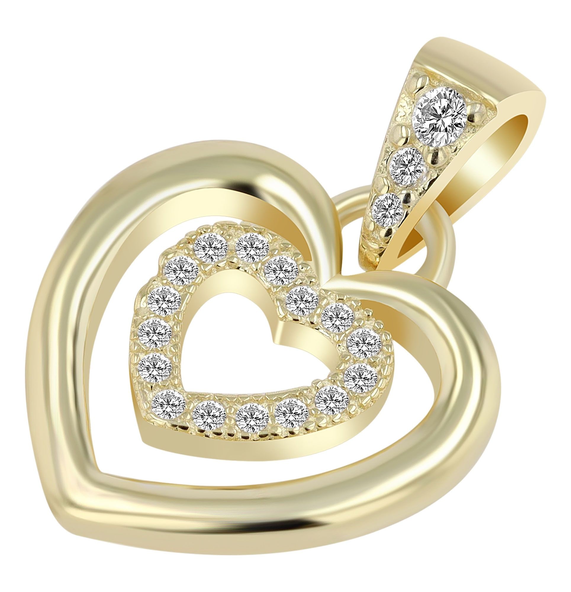 Adelia´s Herzanhänger »Damen Anhänger ¿ Herz Herzanhänger aus 925 Silber mit Zirkonia«