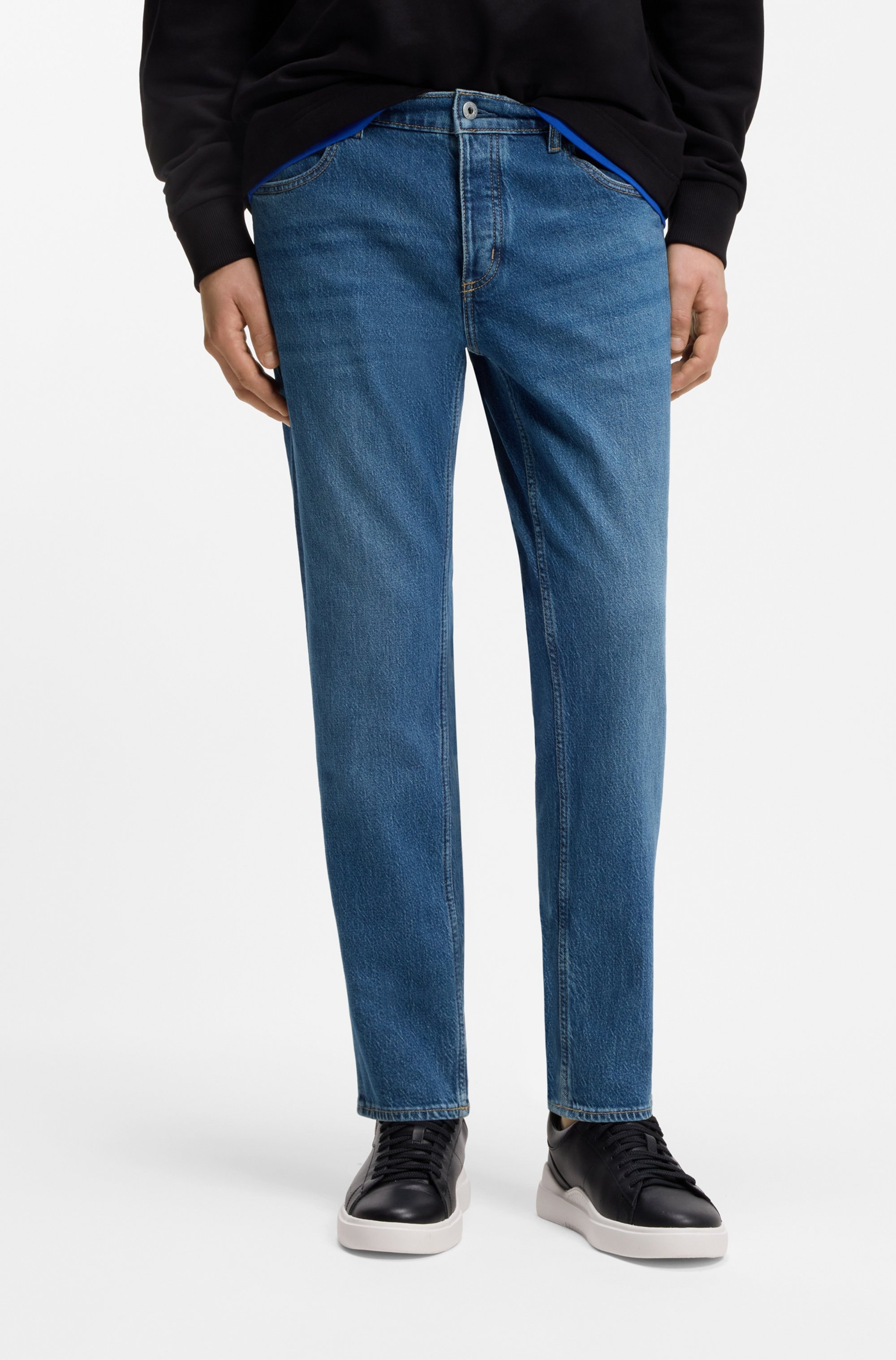 HUGO Blue Tapered-fit-Jeans »Brody« mit Stone-washed-Finish