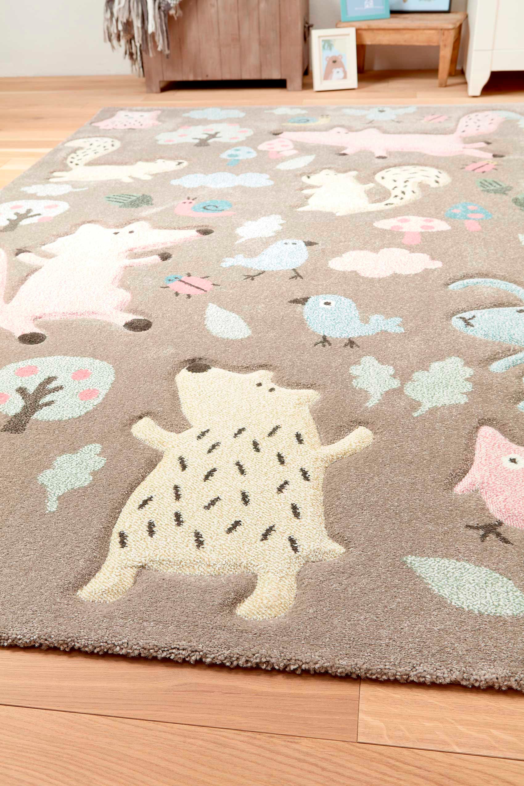 Sigikid Kinderteppich »Forest«, rechteckig, 13 mm Höhe, Wald Tiere Design, Kurzflor