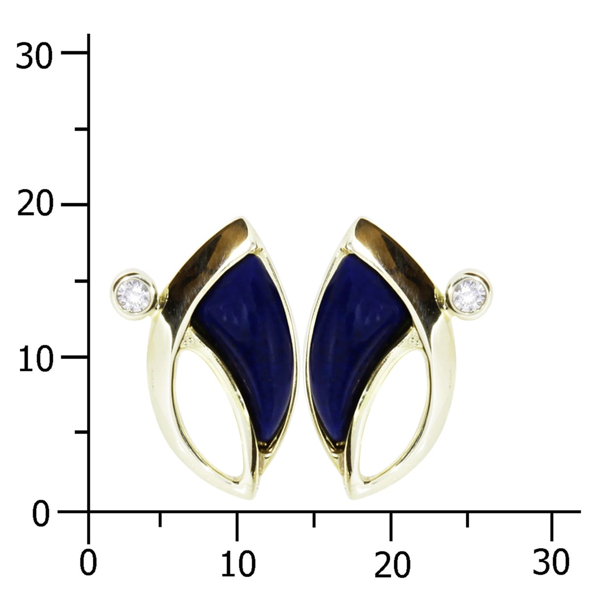 OSTSEE-SCHMUCK Paar Ohrstecker »- Antonia - Gold 333/000 - Lapis/Zirk.«