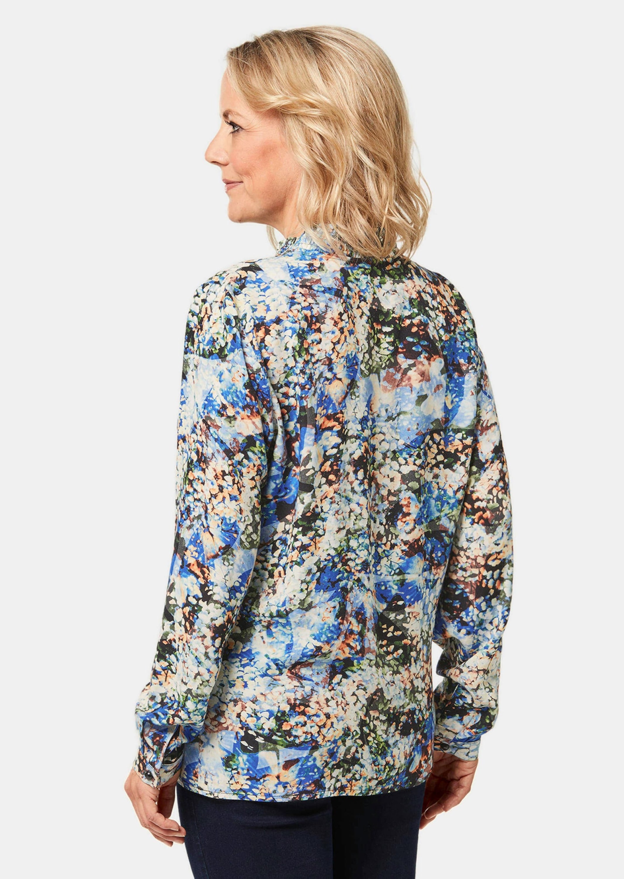GOLDNER Druckbluse »Druckbluse mit raffinierter Ausschnittlösung«