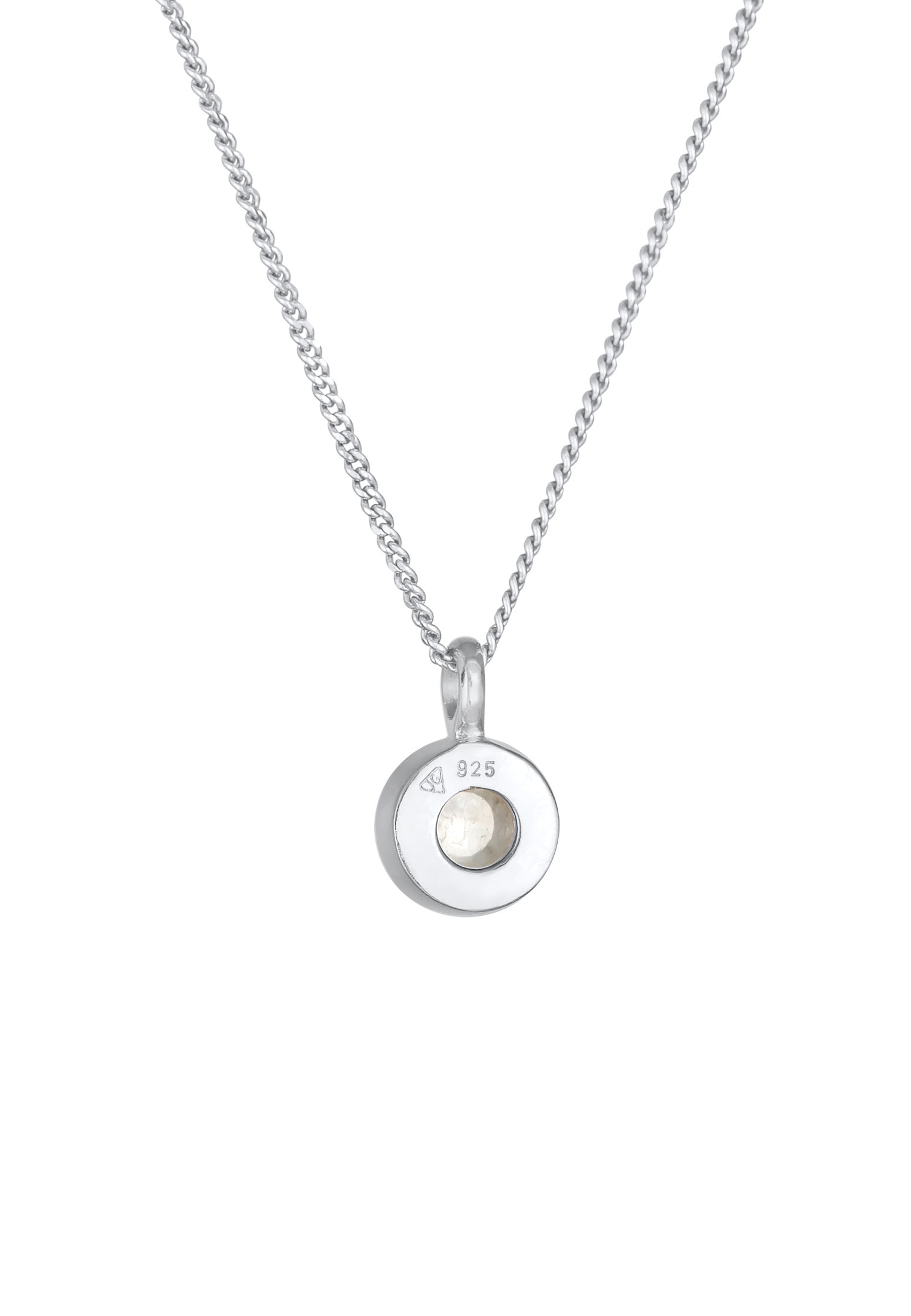 Elli Premium Silberkette »Halskette Mondstein Solitär Klassik 925 Silber«
