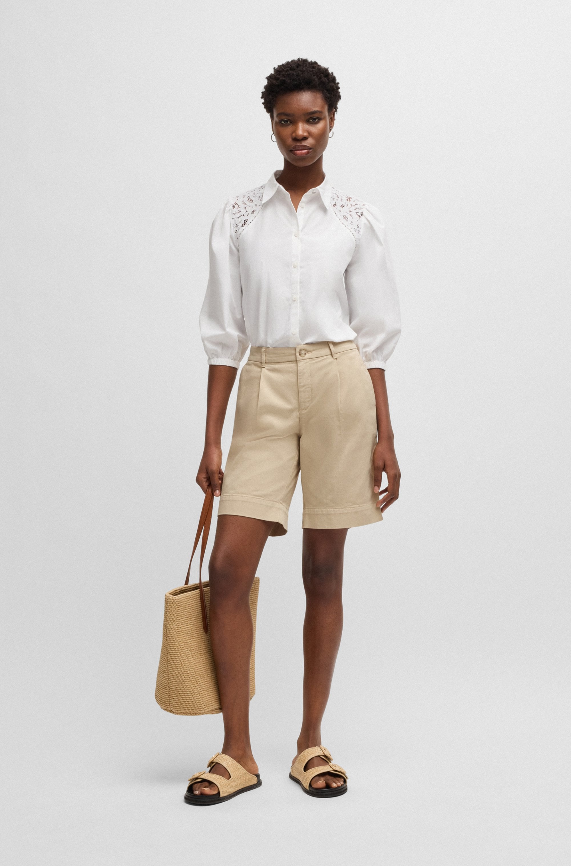 BOSS ORANGE Chinoshorts »C_Taggie1-D«, mit BOSS Schriftzug
