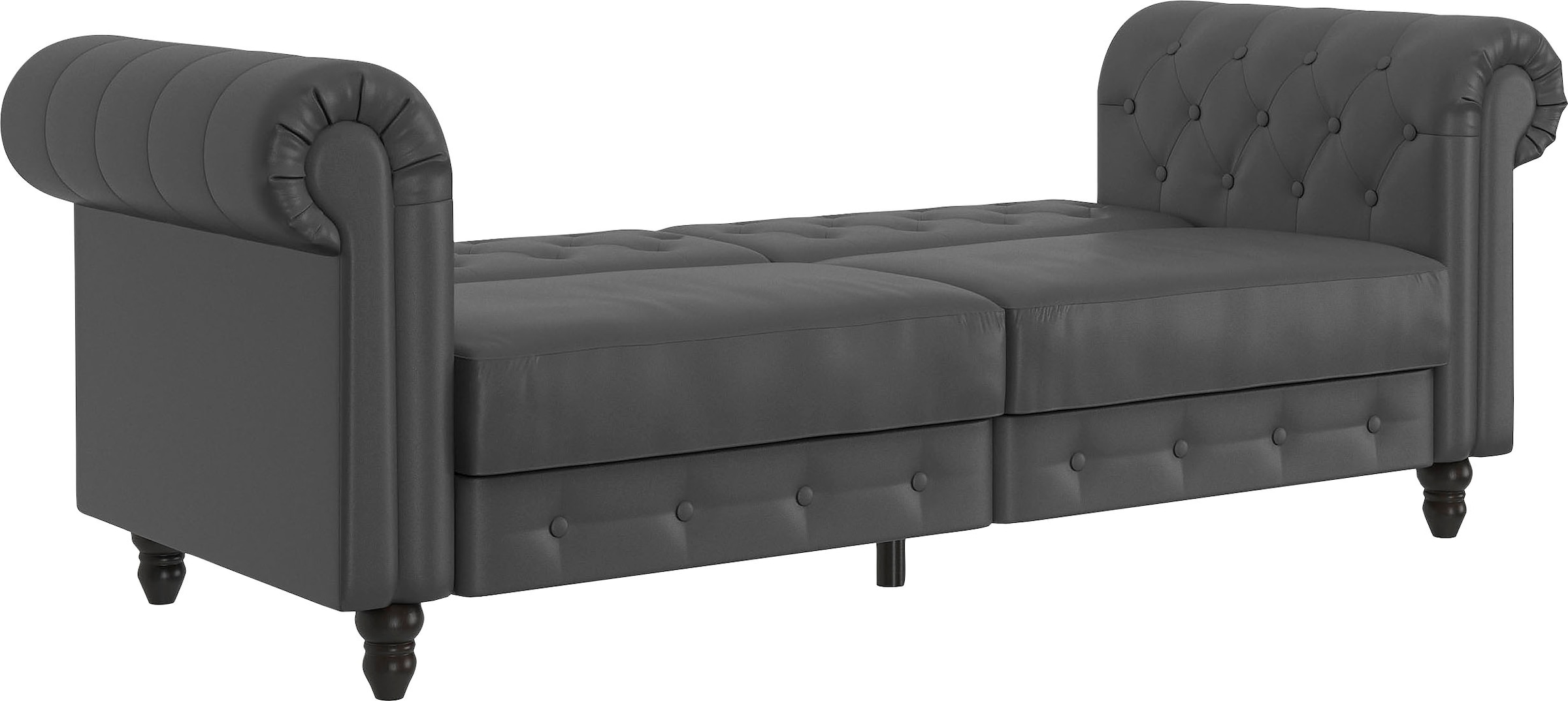 Dorel Home 3-Sitzer »Felix, Schlafsofa 236 cm, (Liegefläche 108x190cm), Rückenlehne«, 3-fach verstellbar, Velours, Kunstleder, Luxus-Microfaser Vintage