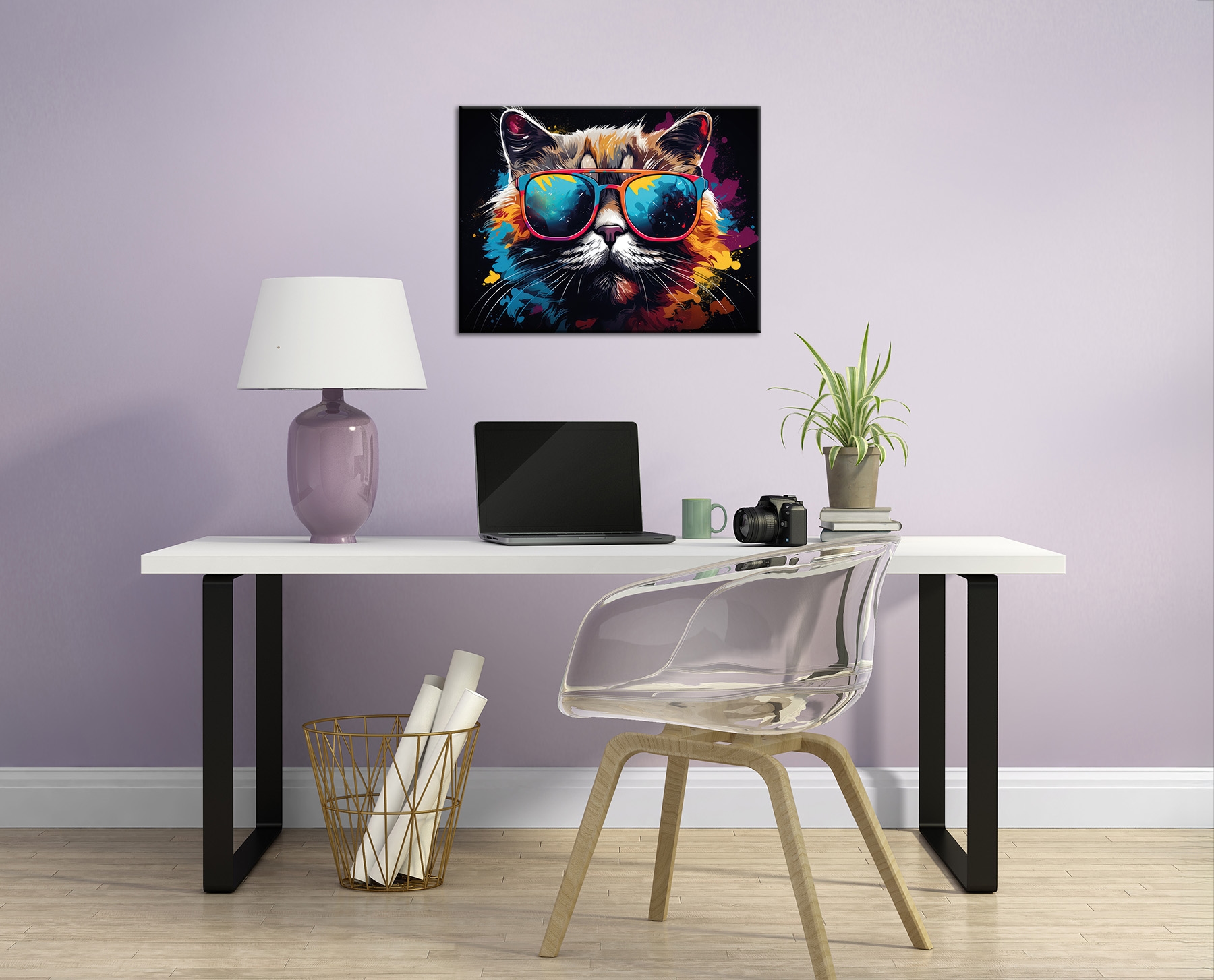 Bönninghoff Bild »COOL CAT 46x61 cm – Leinwandbild Keilrahmen Deko modern«