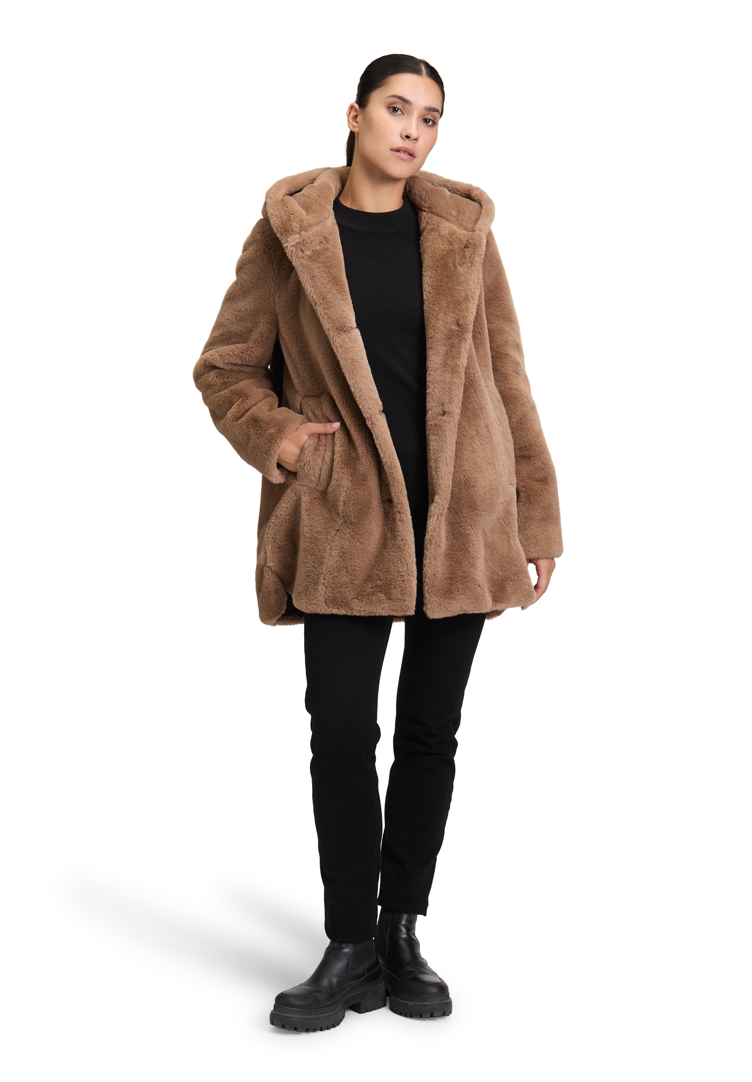 Betty Barclay Plüschjacke »Plüschjacke mit Kapuze«