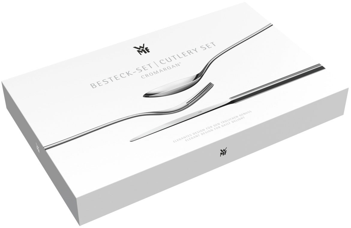 WMF Besteck-Set »Palermo«, (Set, 30 tlg.), Monobloc-Messer, ergonomisch, geschmiedete Messer, Wellenschliff